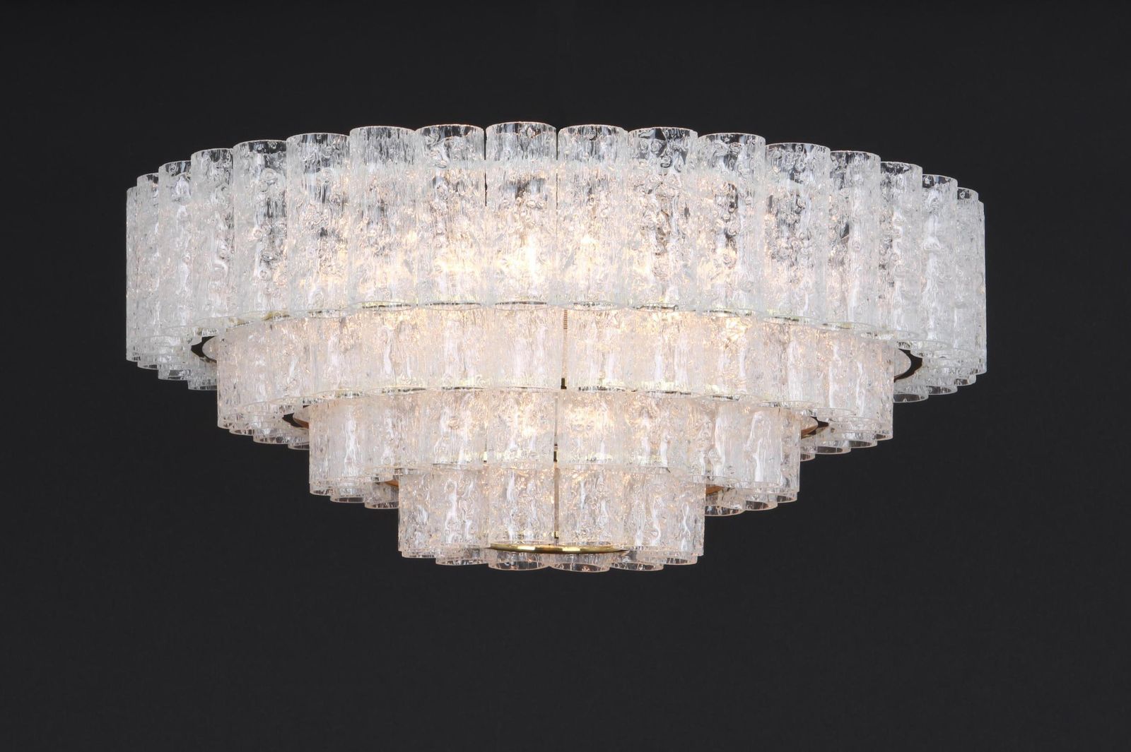 2235.0 Large Mid Century Doria Chandelier Ice Glass, 1960s, Germany photo