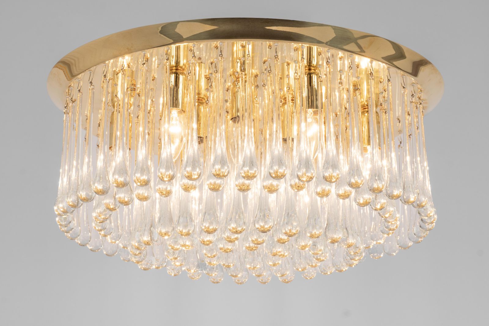 Stunning Brass Tear Drop Glasses Light Fixture Tropfen, Kalmar, Austria, 1970s photo vinterior