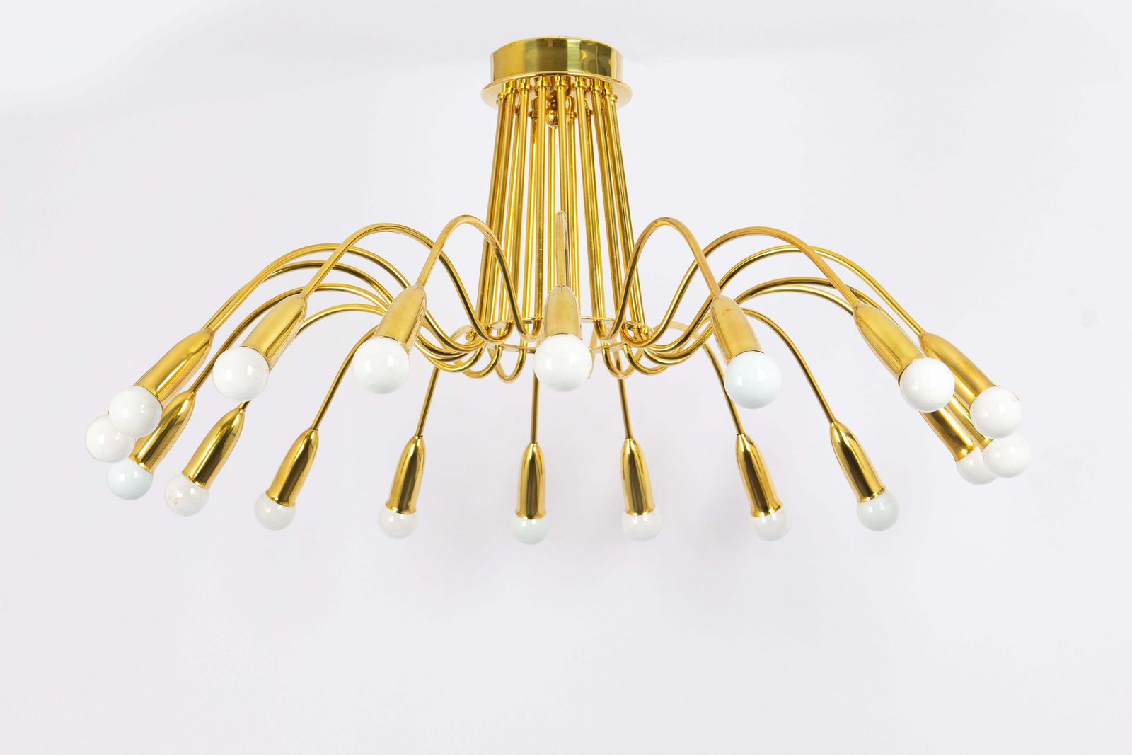 Stunning Huge Chandelier, Brass In Style Of Kaiser, Germany, 1960s photo 4728.0