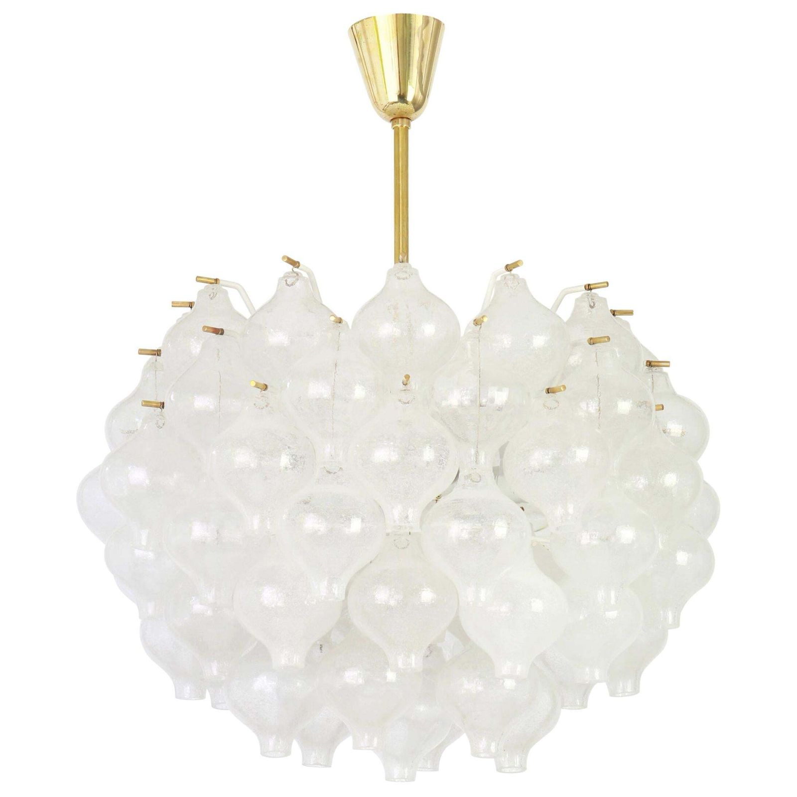 1 Of 6 Large Tulipan Glass Chandelier By Kalmar, Austria, 1960s photo furniture