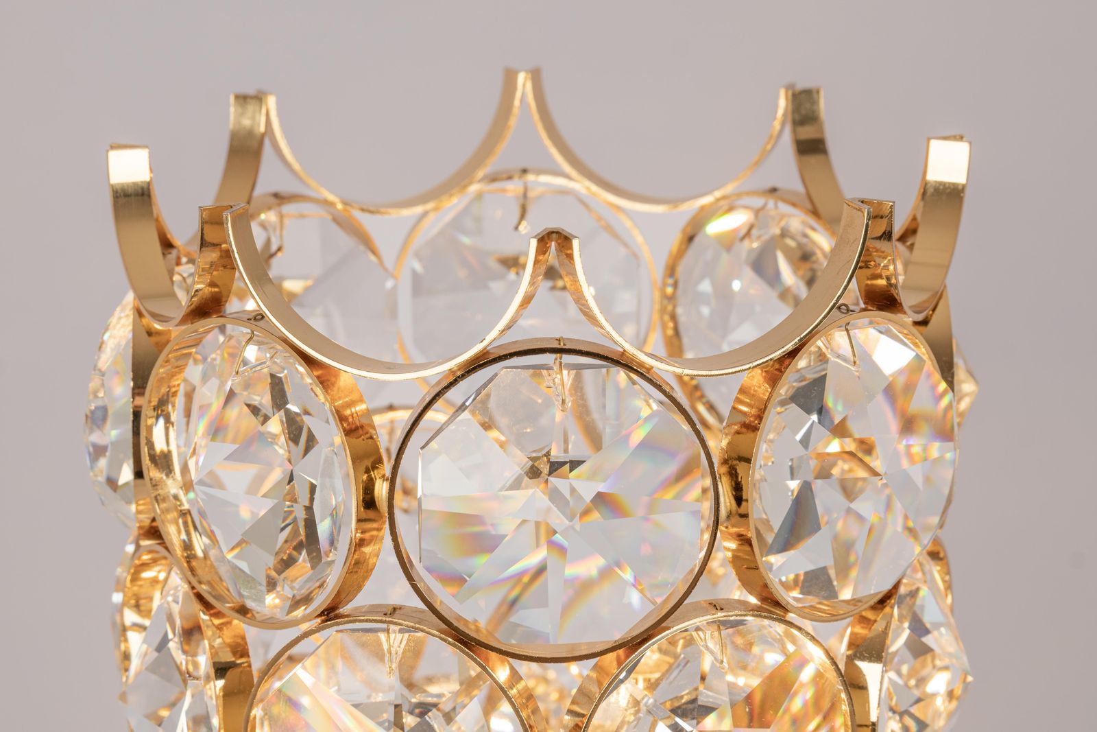 photo for sale Exquisite Gilt Jewel Floor Lamp Sciolari Design By Palwa, Germany, 1960s