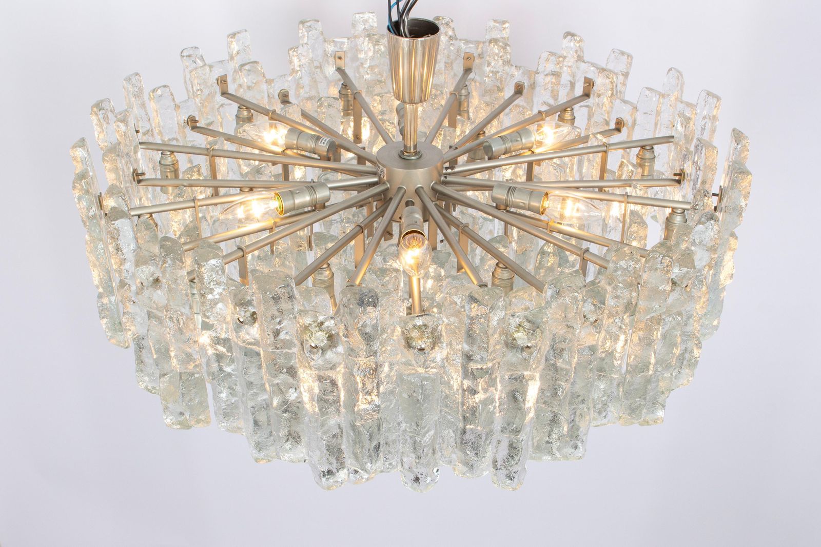 Huge Kalmar Chandelier 'Soria', Ice Glass, Germany, 1970 photo 12895.0