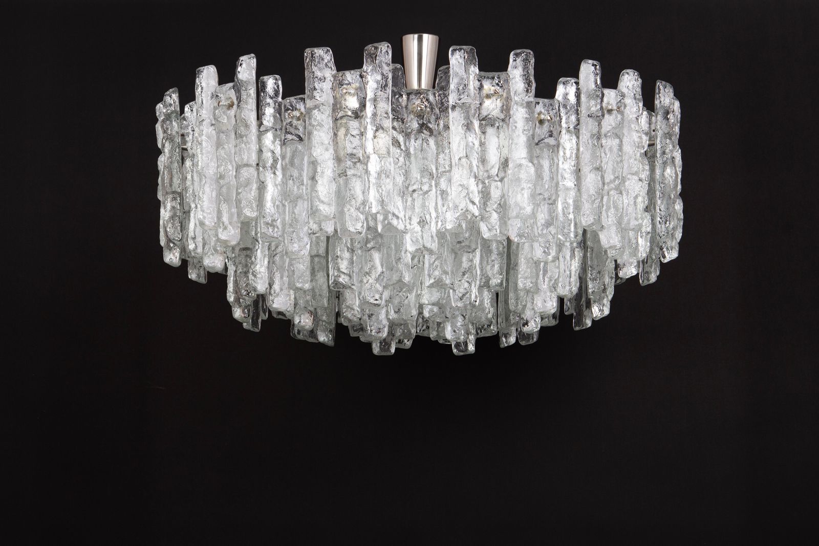 Lighting Huge Kalmar Chandelier 'Soria', Ice Glass, Germany, 1970 photo