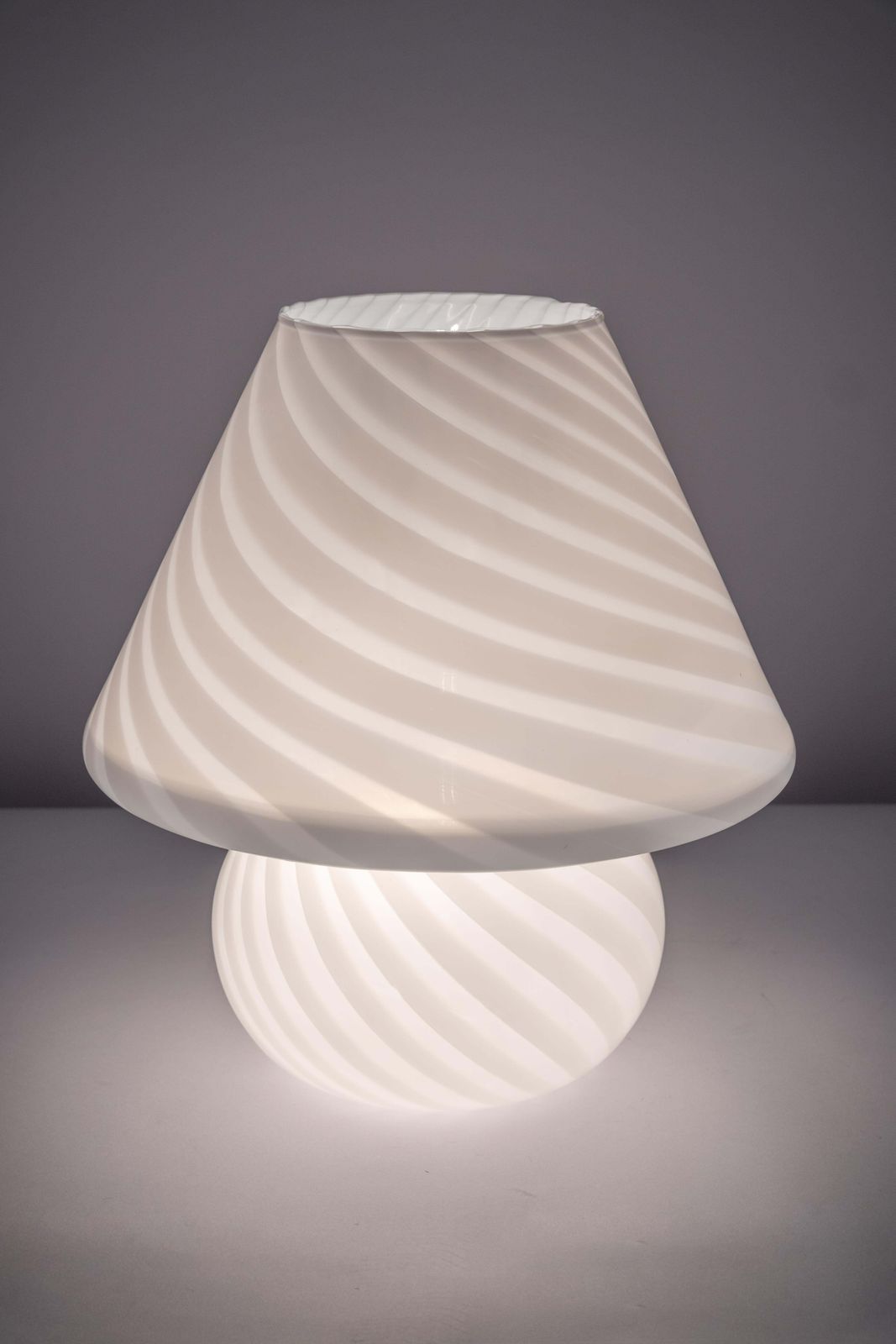 photo furniture Wonderful Glass Mushroom Table Lamps By Peill & Putzler, Germany, 1970s