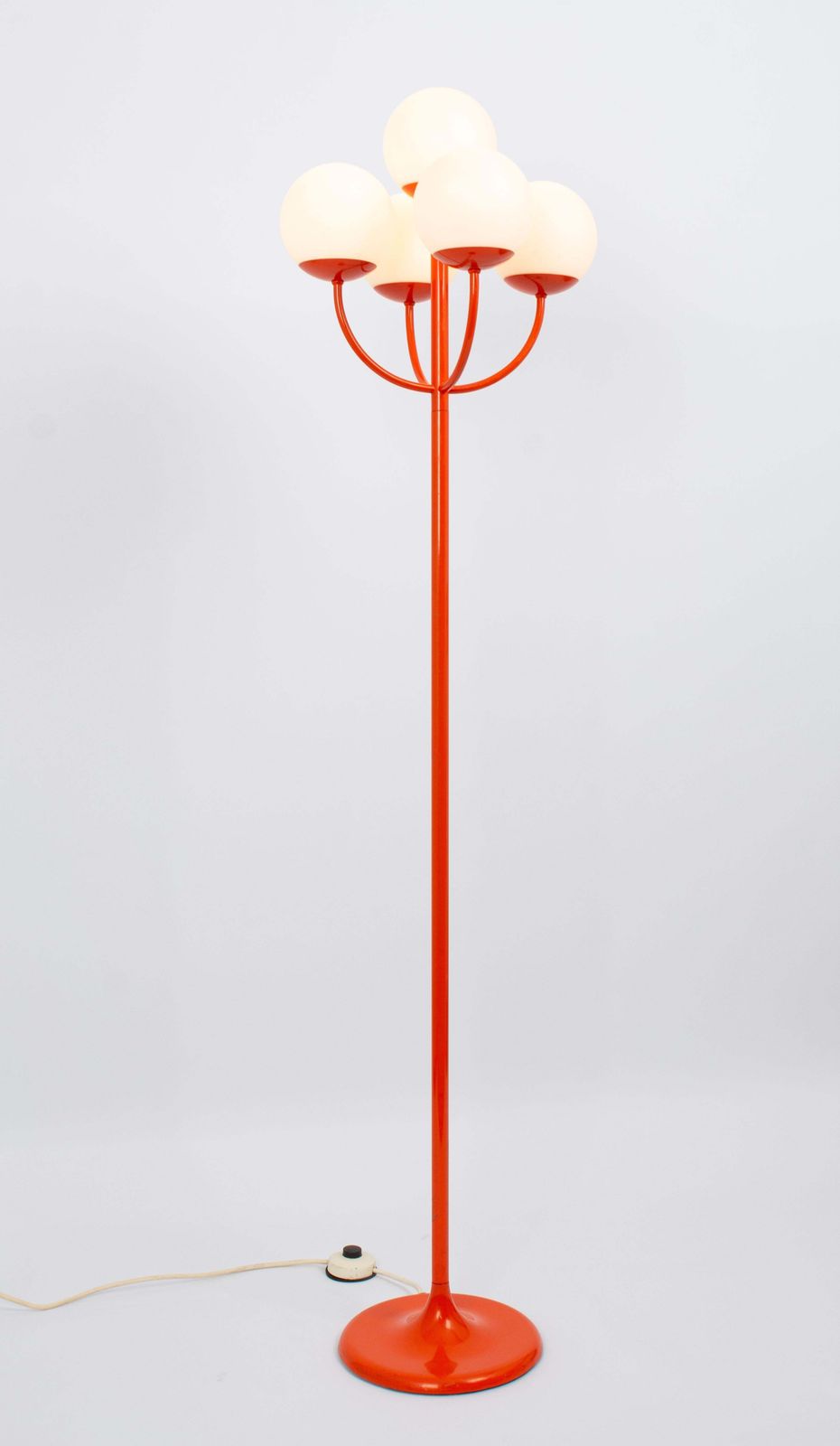 Stunning Large Orange Floor Lamp By Kaiser, Germany, 1970s photo vintage