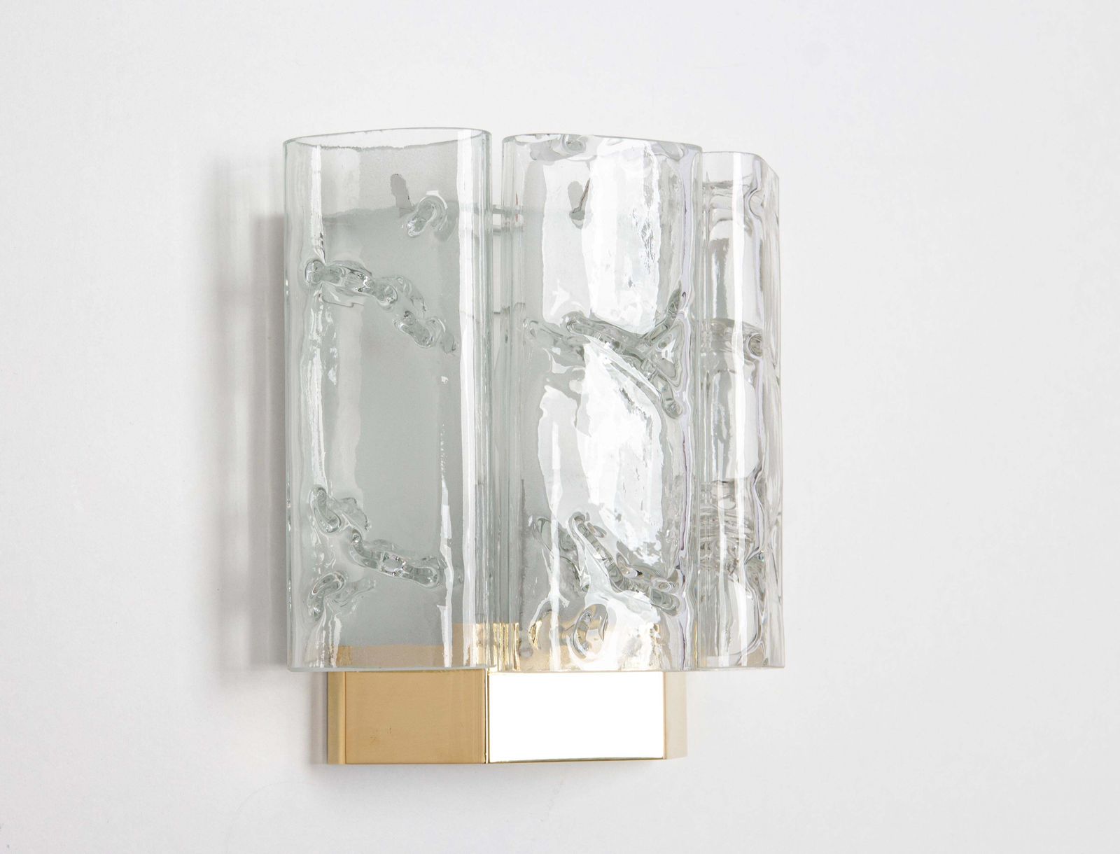 1 Of 4 Brass And Murano Glass Wall Sconces By Doria, Germany, 1960s photo vintage