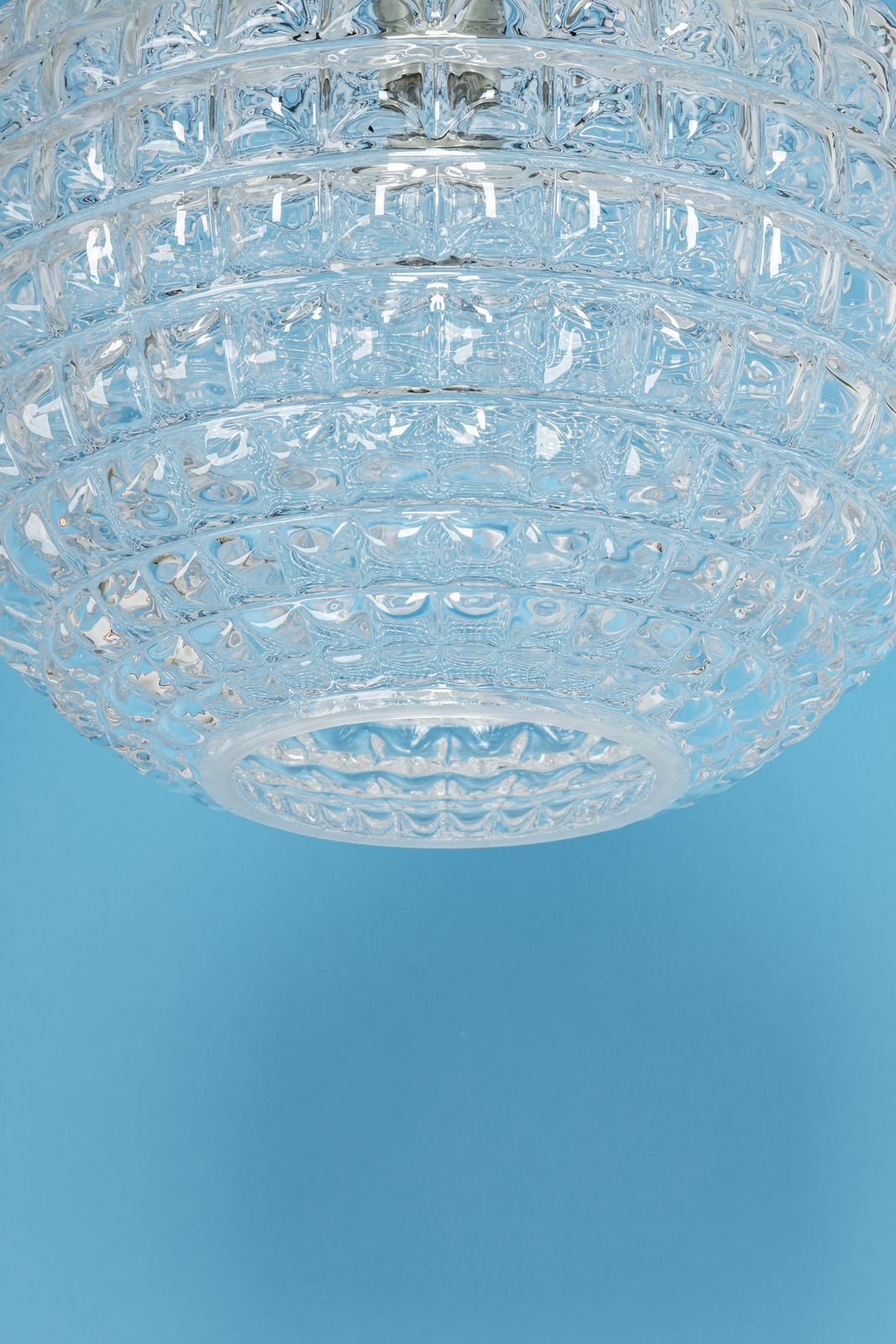 photo furniture 1 Of 2 Stunning Crystal Glass Pendant Light, Peill & Putzler, Germany, 1970s