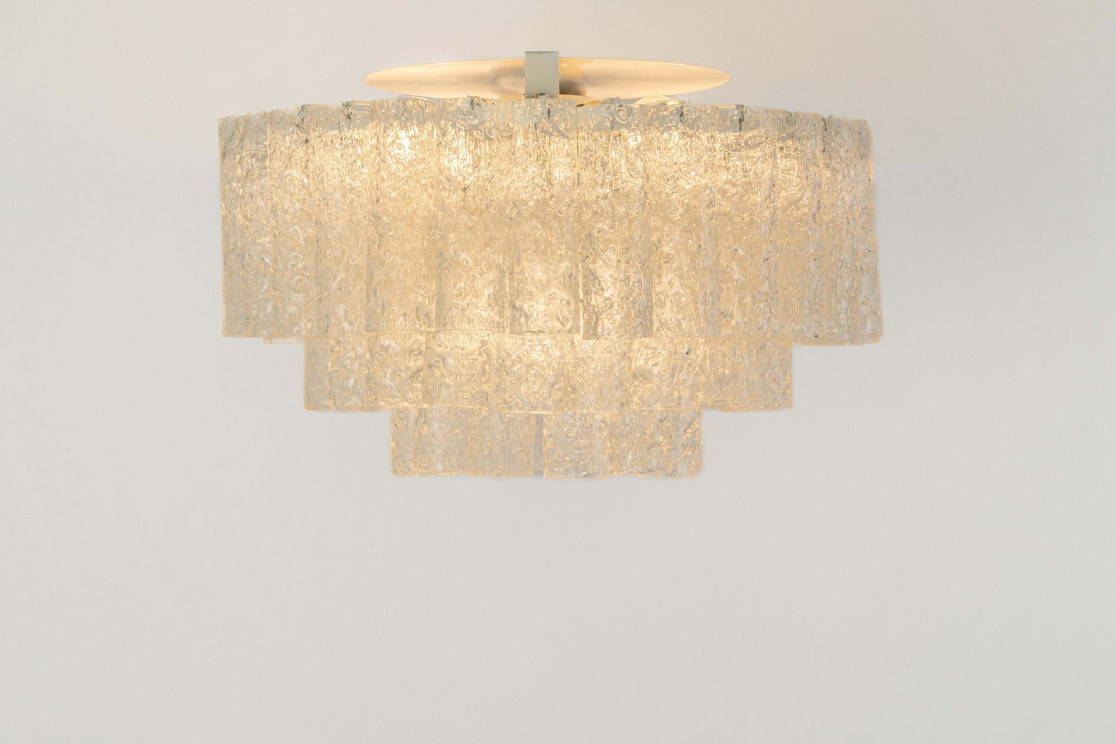 1 Of 2 Doria Ice Glass Tubes Chandelier, Germany, 1960s photo vinterior