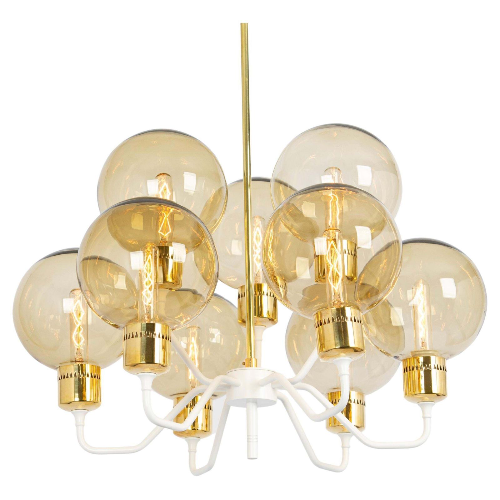 Stunning Large Metal And Smoke Glass Sconce, Hans Agne Jakobsson, Sweden, 1970s