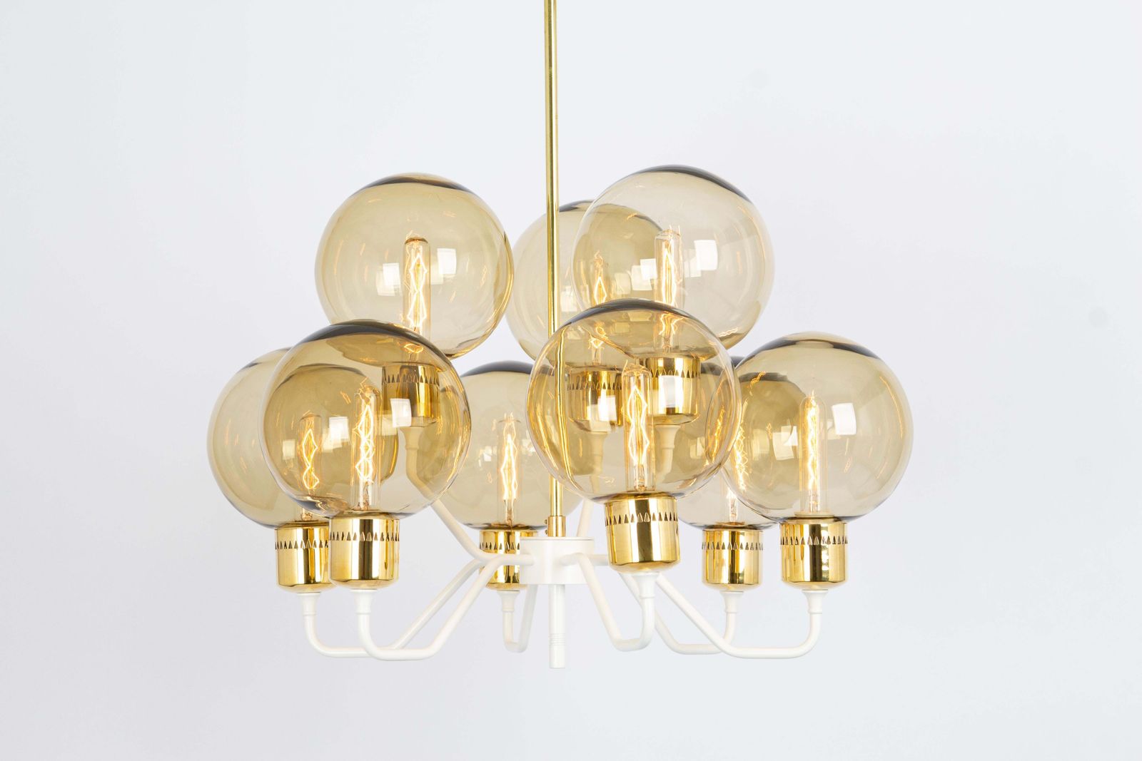 1961.0 Stunning Large Metal And Smoke Glass Sconce, Hans Agne Jakobsson, Sweden, 1970s photo