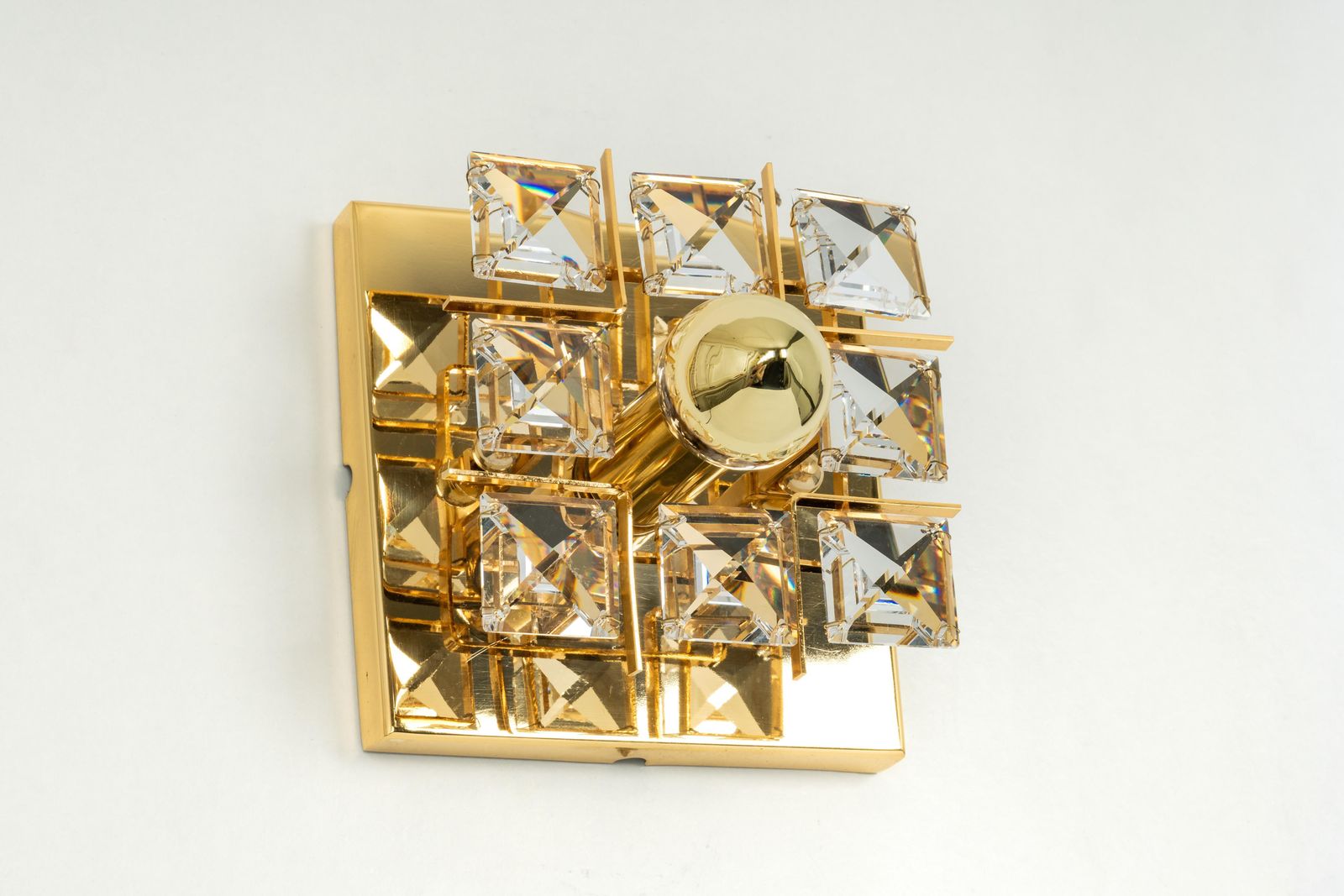 1 Of 4 Gilt Brass Flower Shape Wall Lights By Palwa, Germany, 1970s photo Lighting