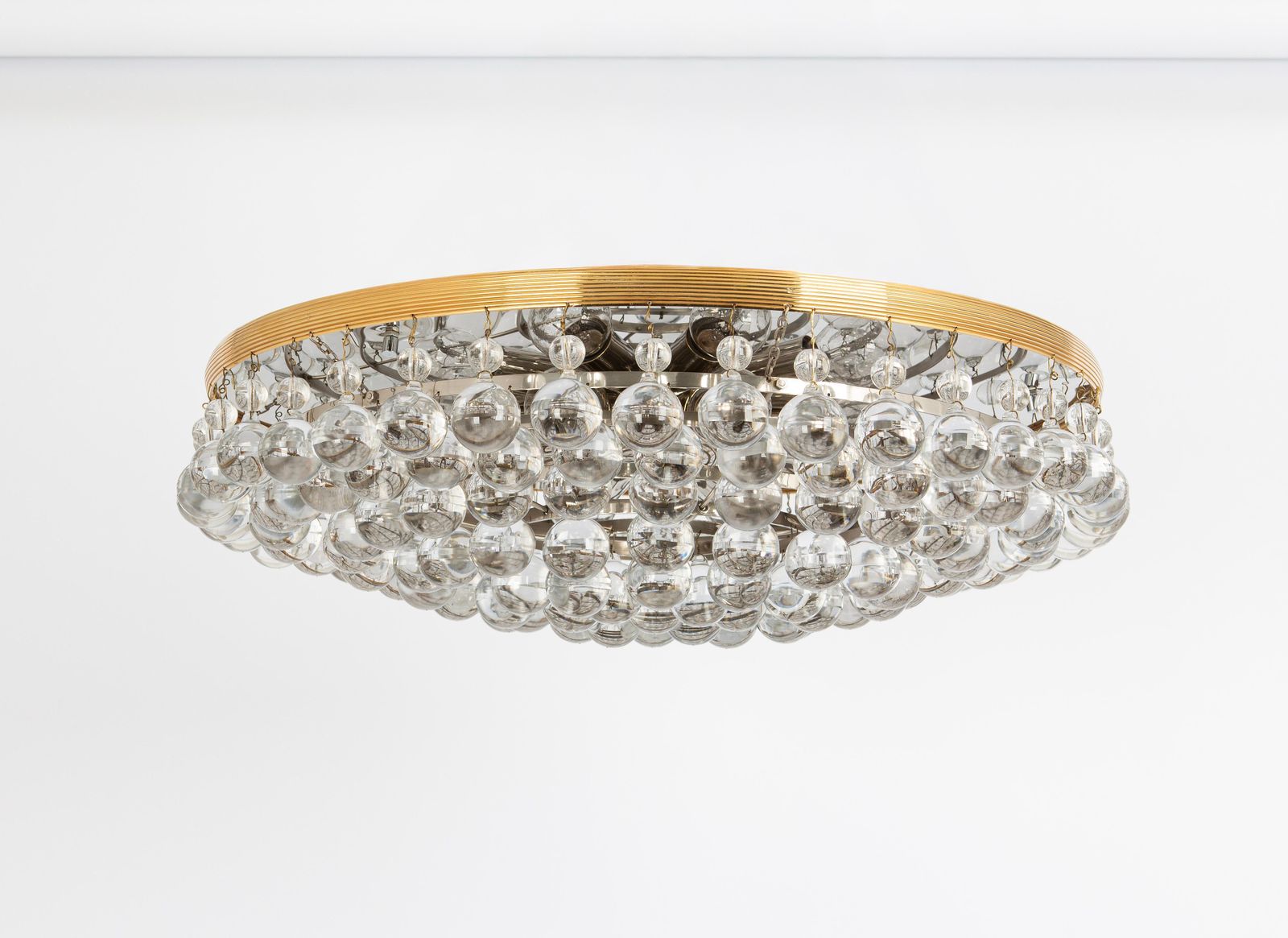 1 Of 2 Large Crystal Glass Tear Drop Chandelier By C.Palme, Germany, 1970s photo for sale