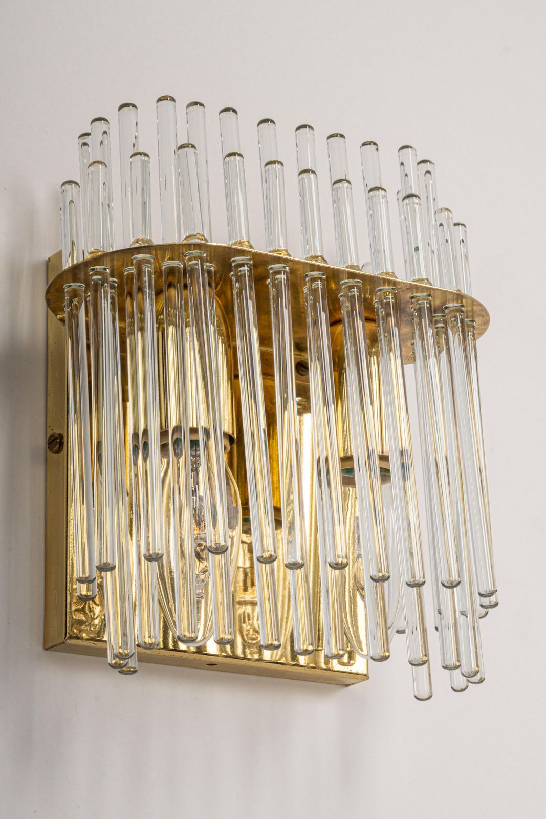 1 Of 2 Pairs Of Wonderful Crystal Rods Sconces Italy, 1970s photo Lighting