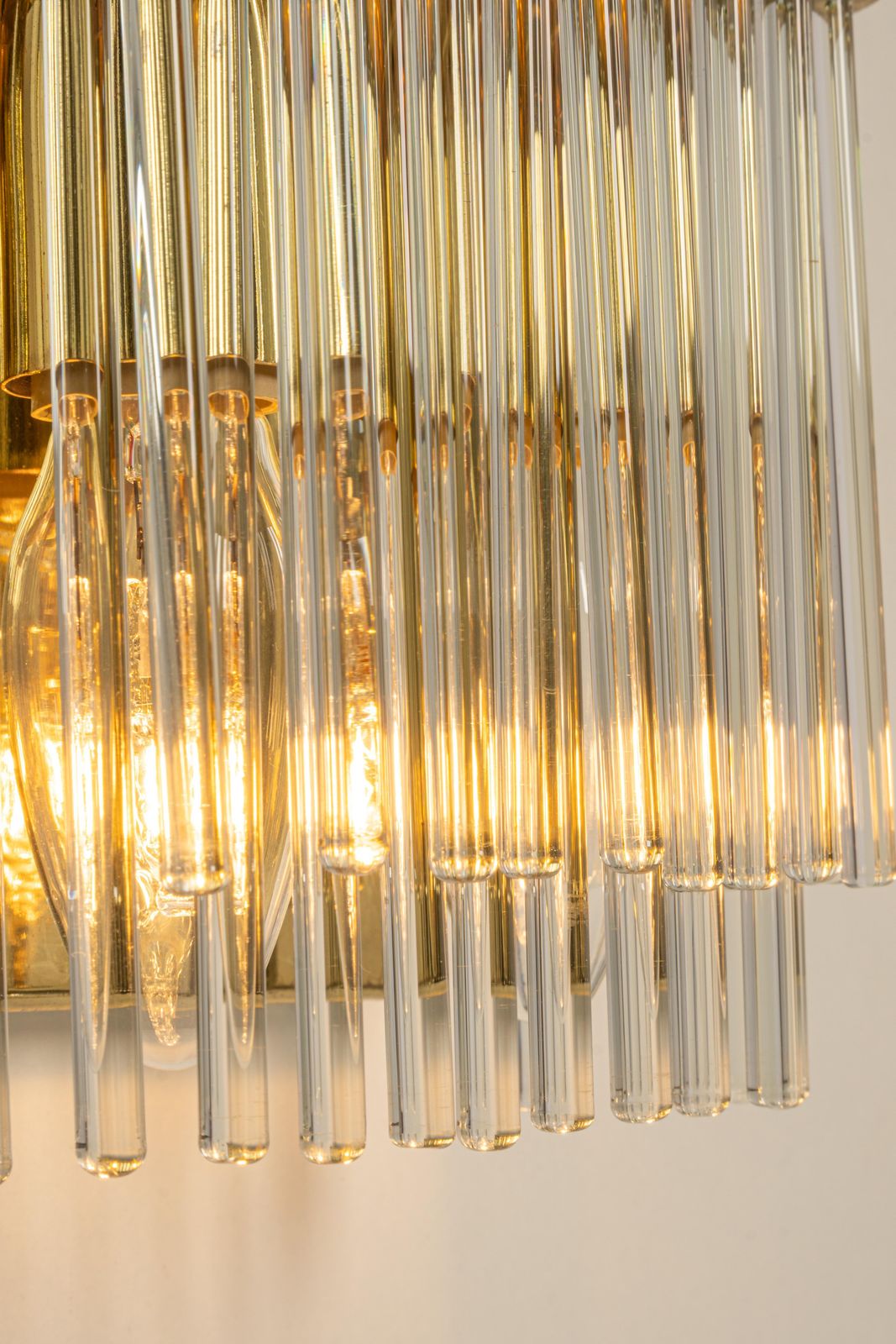 photo for sale 1 Of 2 Pairs Of Wonderful Crystal Rods Sconces Italy, 1970s