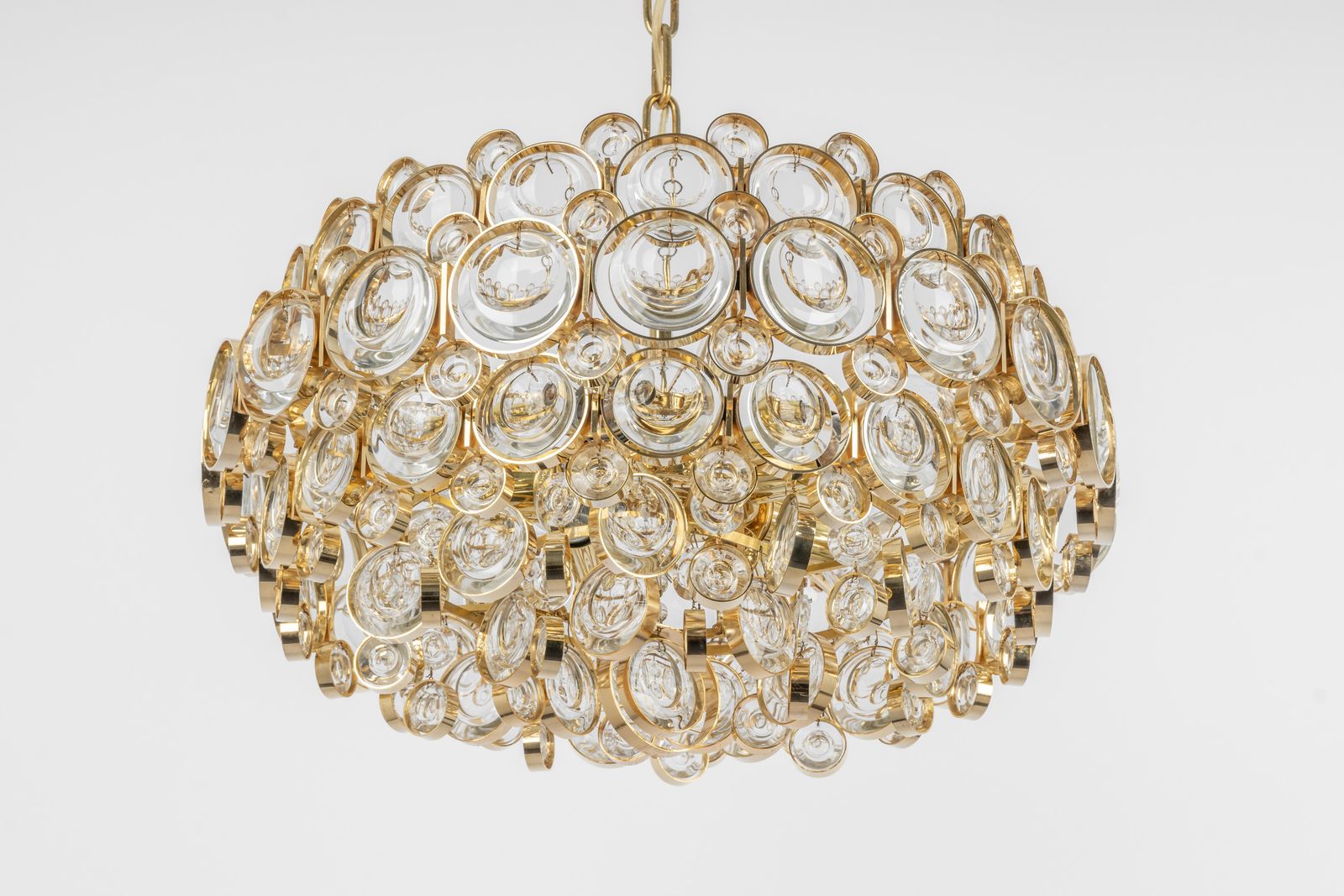 1 Van 3 – Vergulde Messing Hanglamp, Sciolari Ontwerp Door Palwa, Duitsland, Jaren 1970 photo 4127.0
