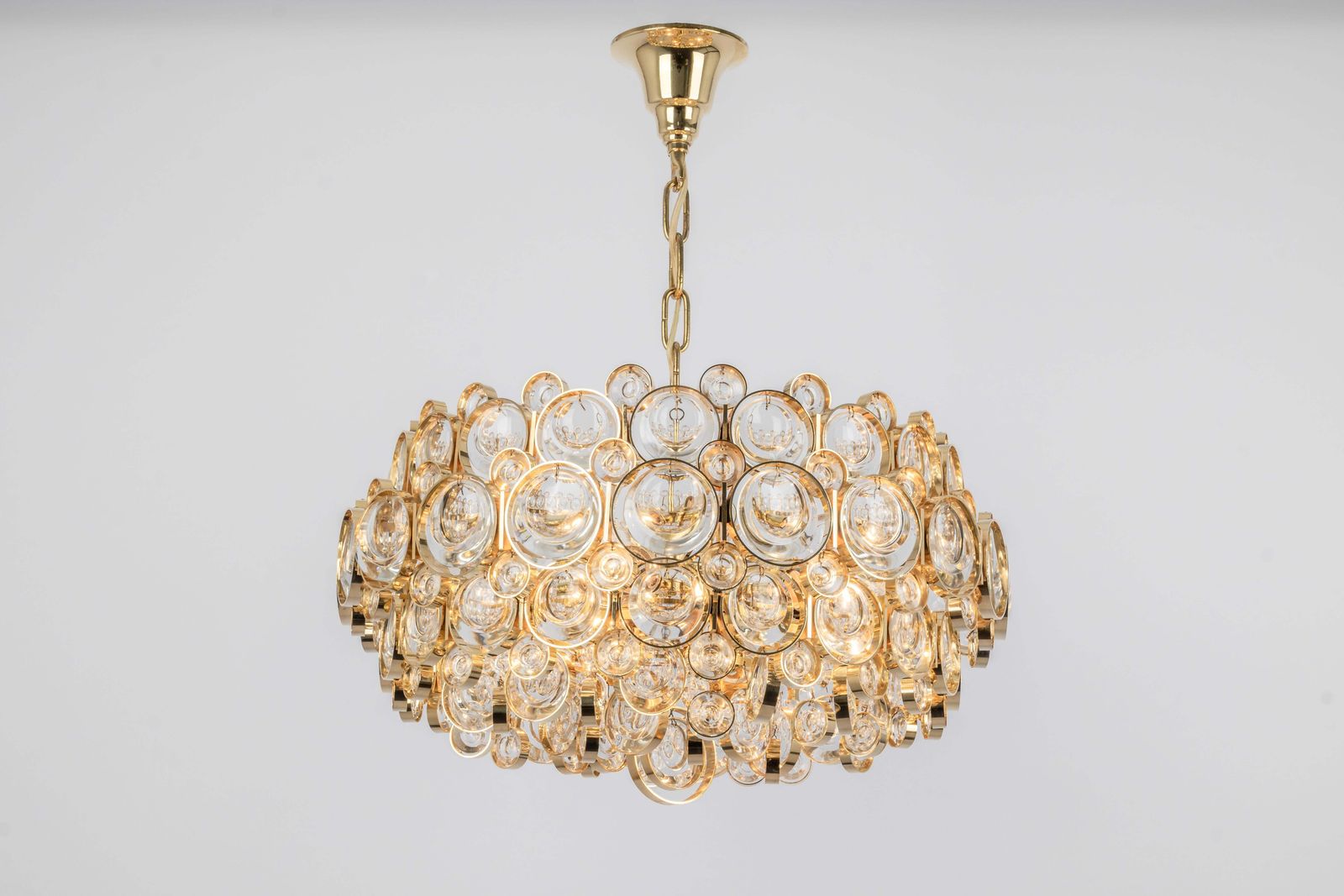 photo furniture 1 Of 3 Stunning Gilt Brass Chandelier, Sciolari Design By Palwa, Germany, 1970s
