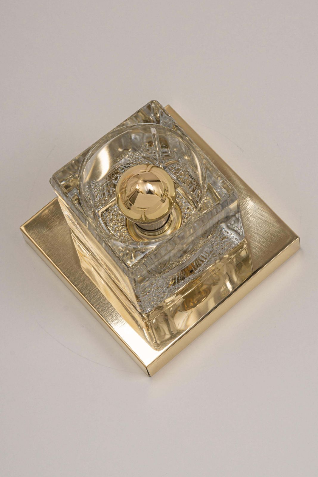 1 Of 3 Petite Crystal Glass Brass Wall Sconces By Peill & Putzler, Germany 1970s photo furniture