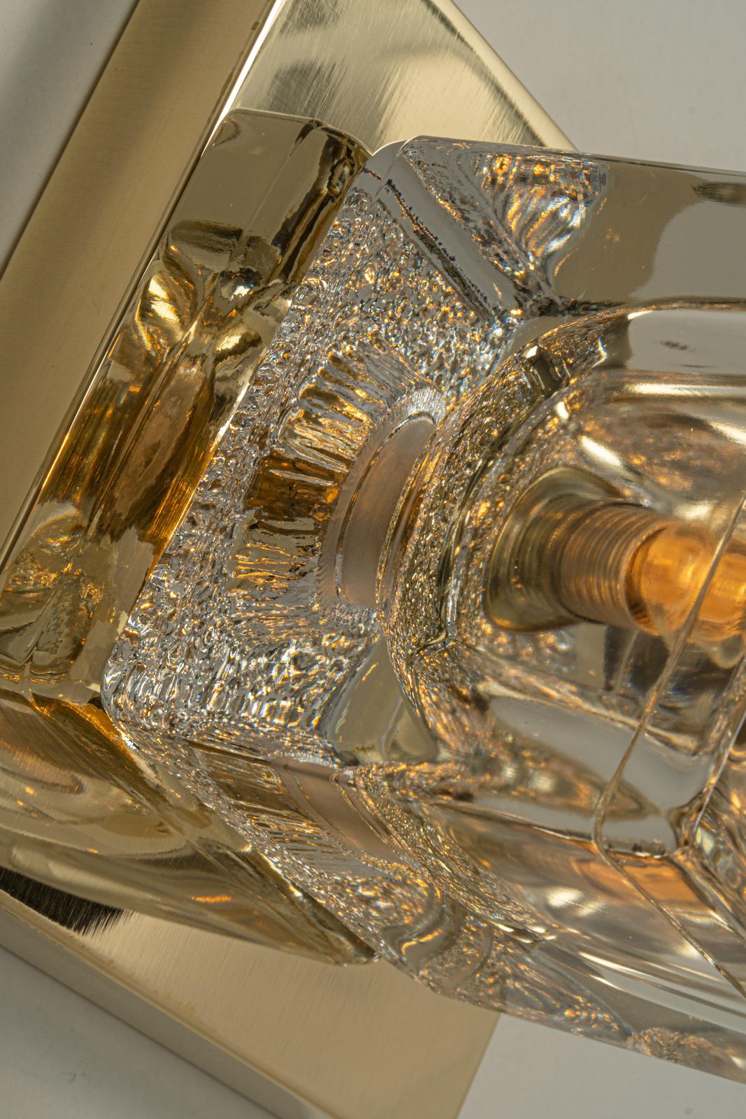 1 Of 3 Petite Crystal Glass Brass Wall Sconces By Peill & Putzler, Germany 1970s photo vinterior