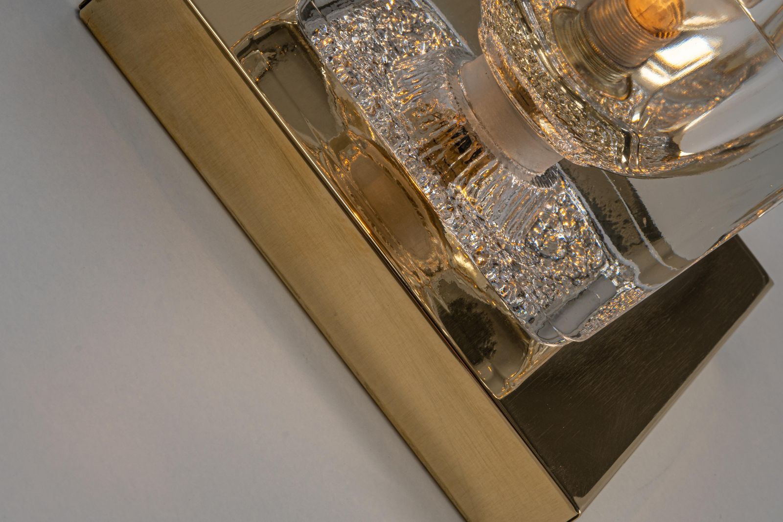 photo furniture 1 Of 3 Petite Crystal Glass Brass Wall Sconces By Peill & Putzler, Germany 1970s