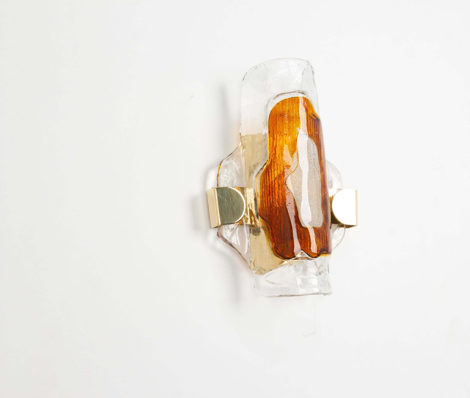 One Single Large Murano Glass Wall Sconce In Style Barovier & Toso, Italy, 1970s photo for sale