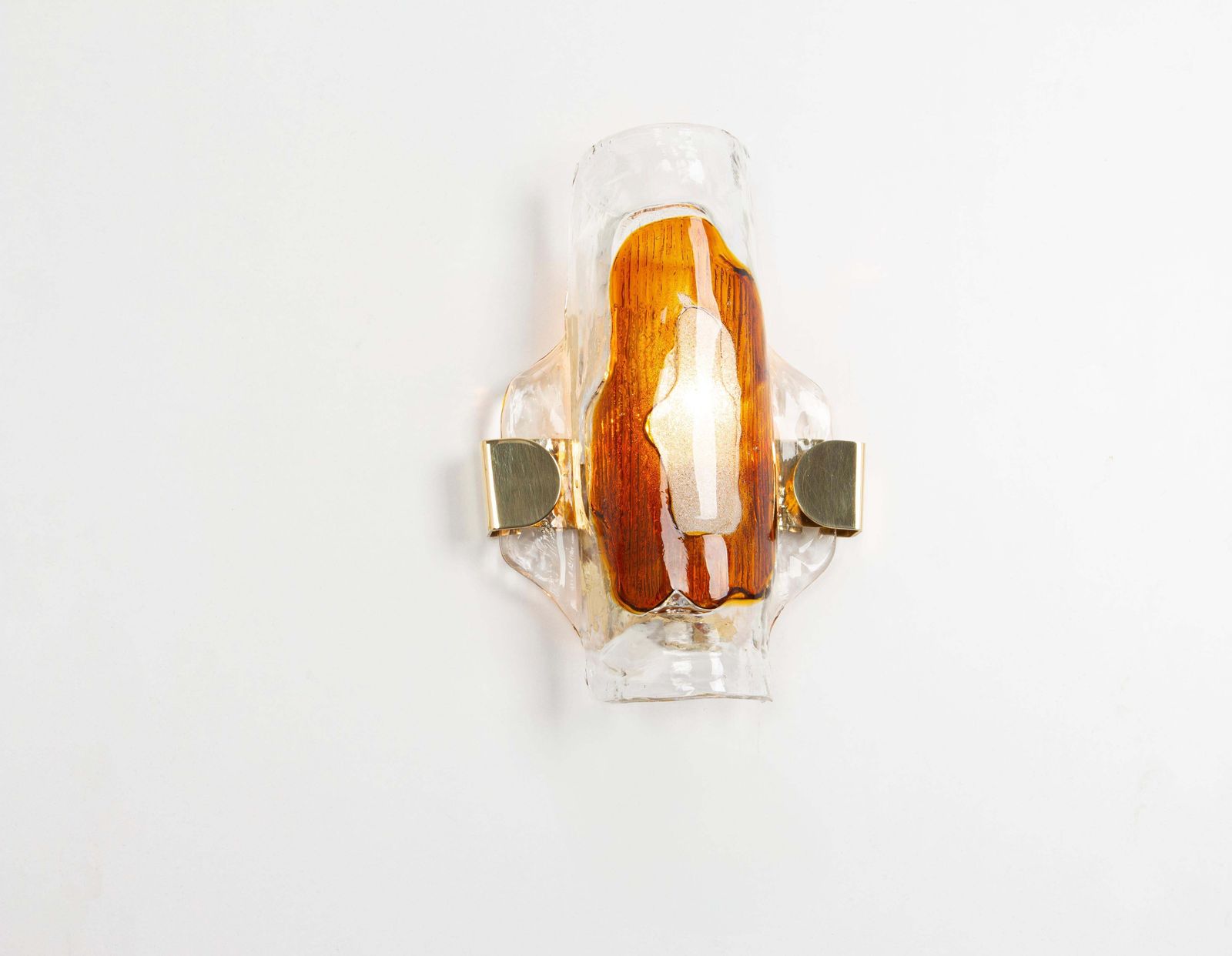 One Single Large Murano Glass Wall Sconce In Style Barovier & Toso, Italy, 1970s photo 559.0