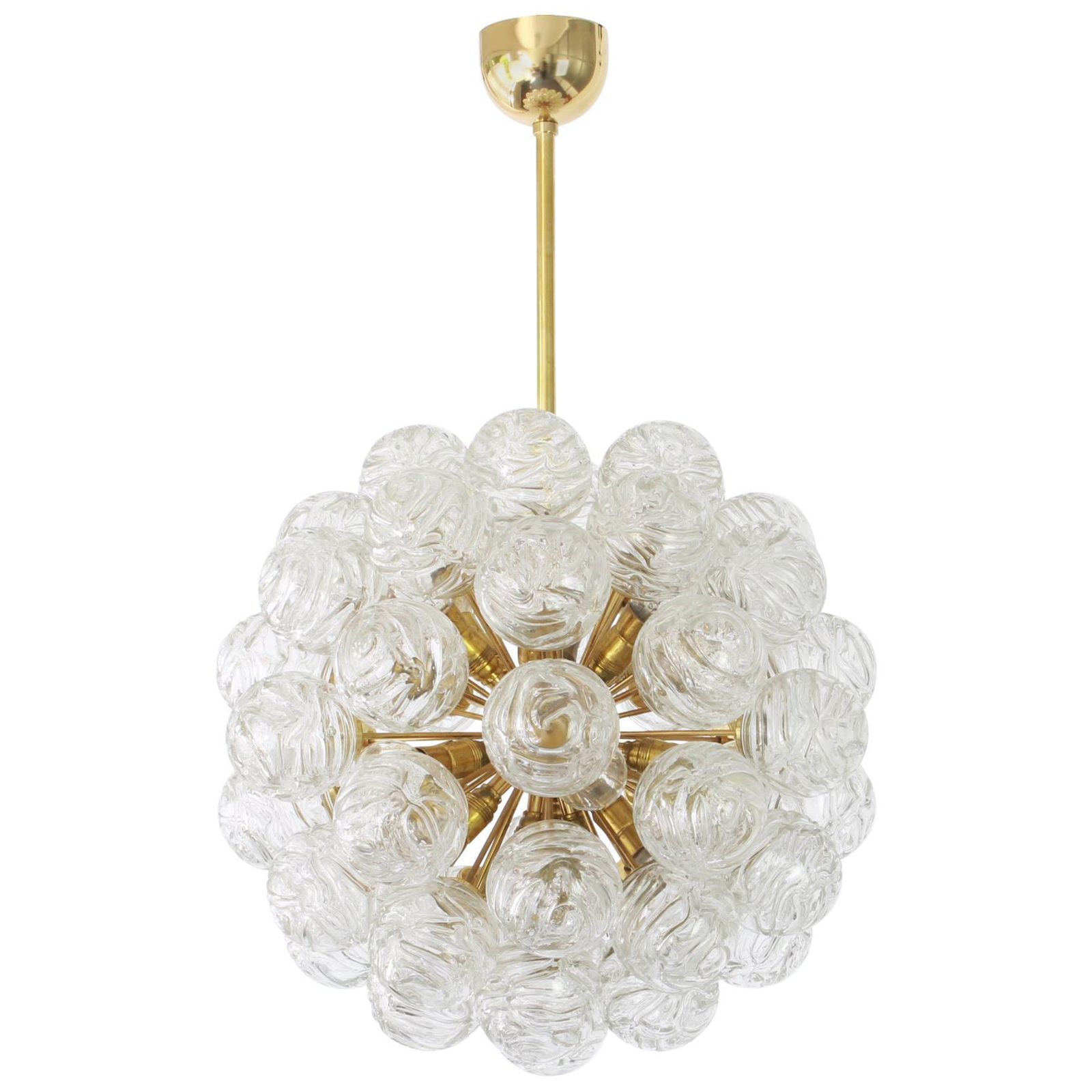 Spectacular Sputnik Chandelier With Snow Glass Balls, Doria, Germany, 1970s