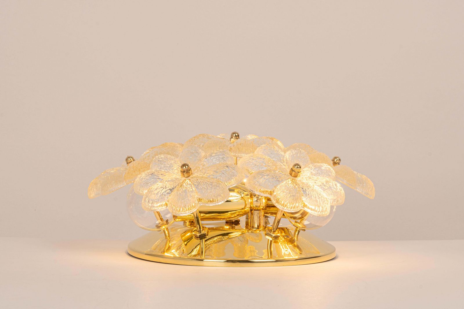 1 Of 5 Stunning Petite Glass Flower Wall Light By Ernst Palme, Germany, 1970s photo buy
