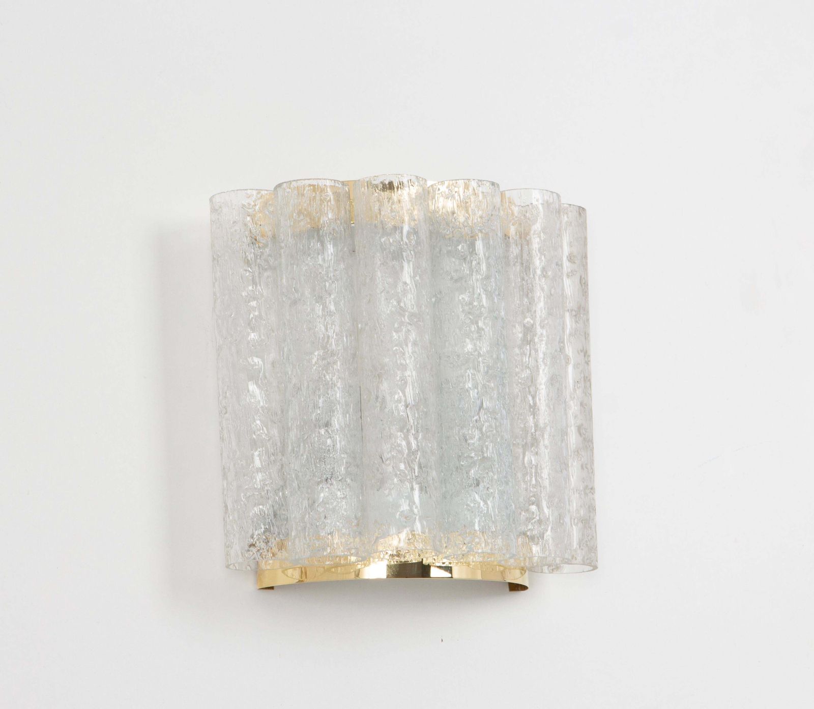Pair Of Brass Ice Glass Wall Sconces By Doria, Germany, 1960s photo furniture