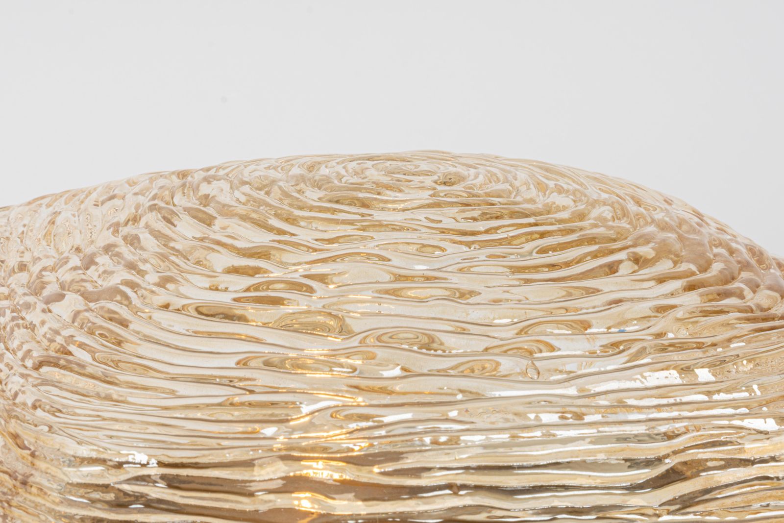 1 Of 8 Pairs Of Amber Glass Sconces In Thumbprint Shape, Germany, 1970s photo buy
