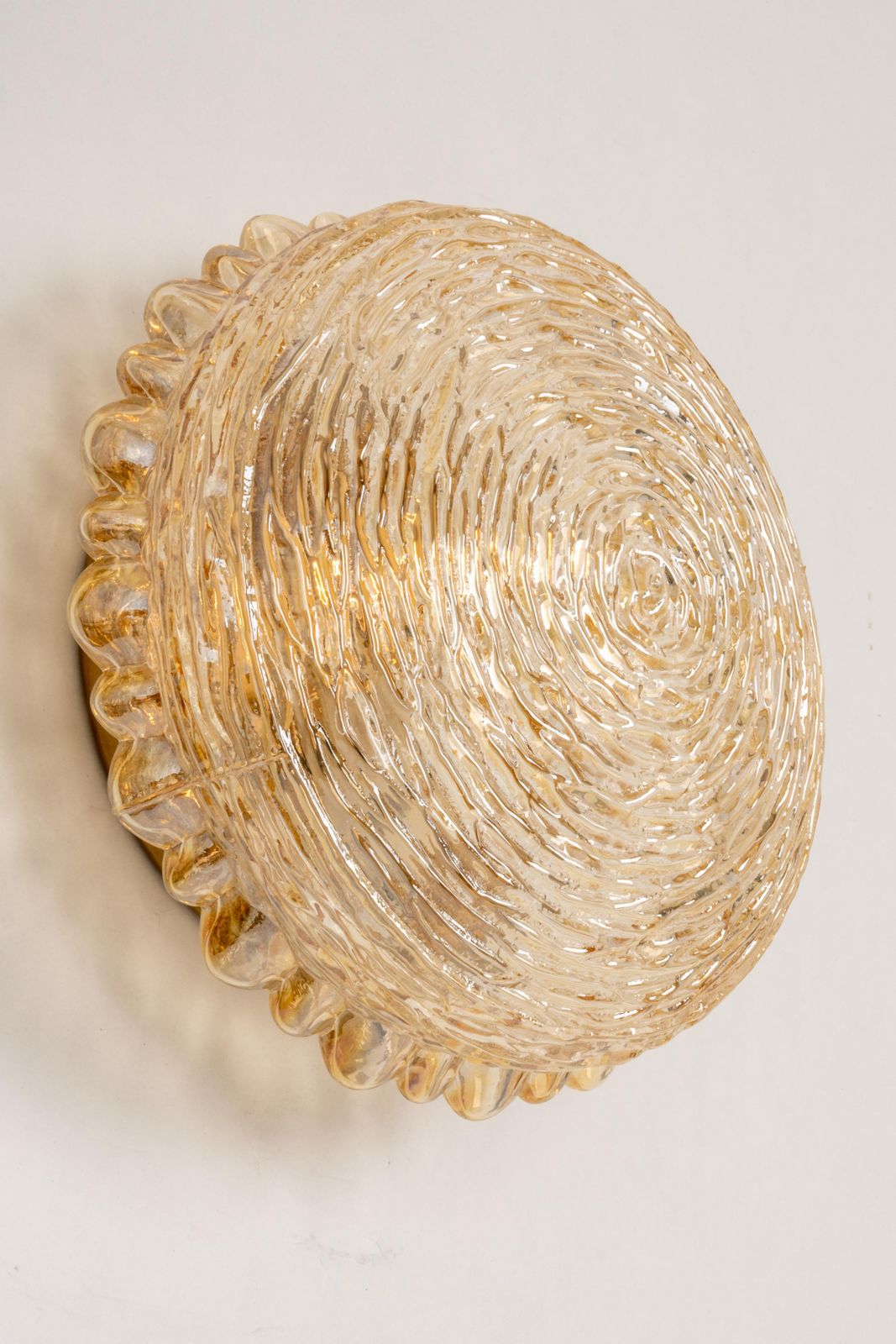 1 Of 3 Pair Of Amber Glass Sconces In Thumbprint Shape, Germany, 1970s photo buy