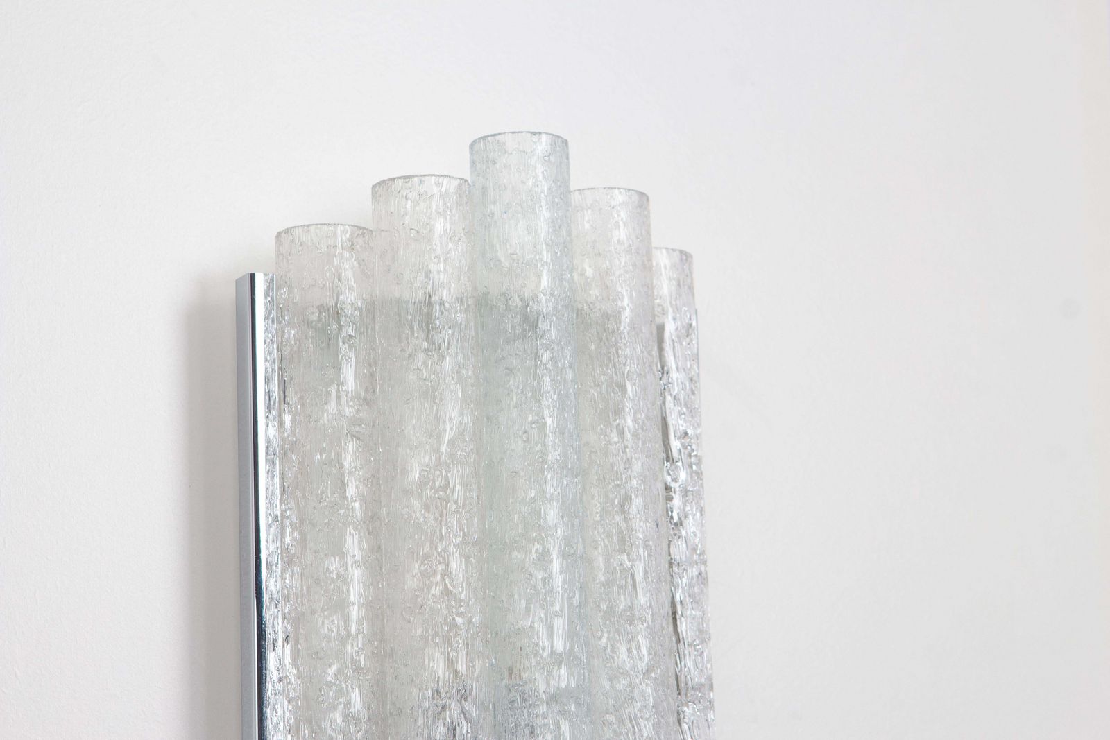 Pair Of Chrome And Glass Wall Sconces By Doria, Germany, 1960s photo Lighting