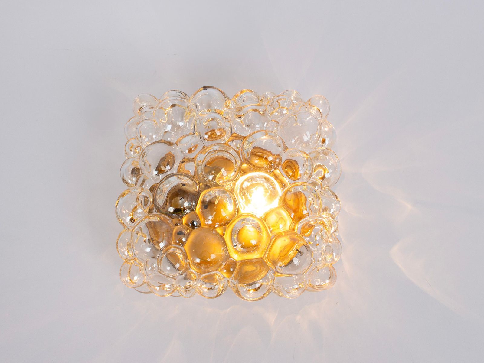 1 Of 3 Petite Amber Bubble Glass Sconce By Helena Tynell, Limburg, Germany photo Lighting