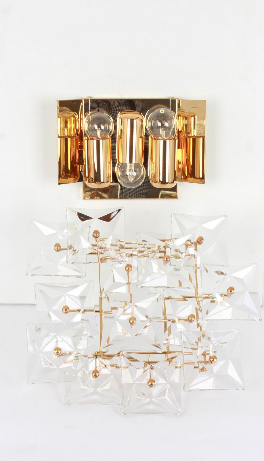 Lighting 1 Of 2 Wonderful Extra Large Crystal Sconce By Kinkeldey, Germany, 1970s photo