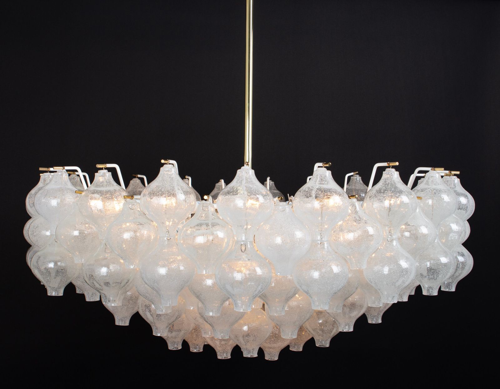 photo vintage 1 Of 2 Extra Large Tulipan Glass Chandelier By Kalmar, Austria, 1960s