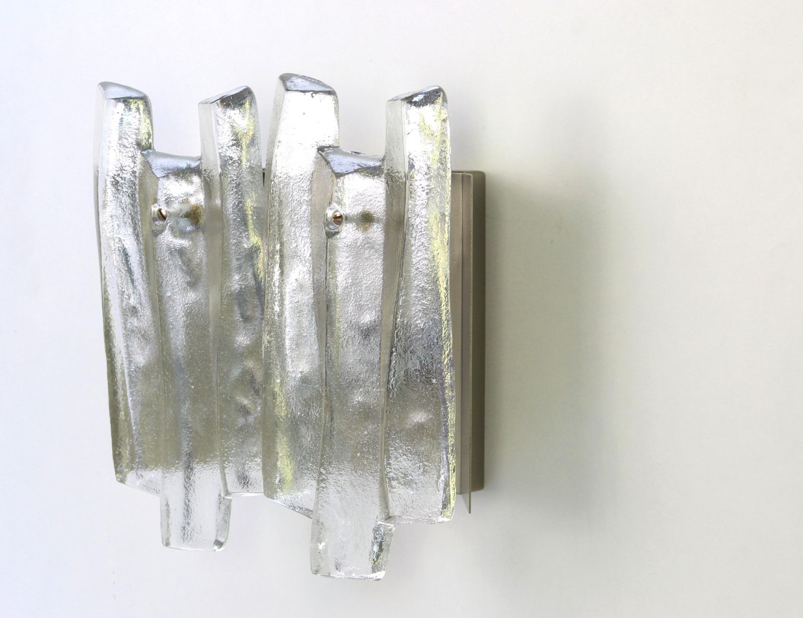 Pair Of Large Murano Glass Sconces By Kalmar 'Fuente', Austria, 1960s photo Lighting