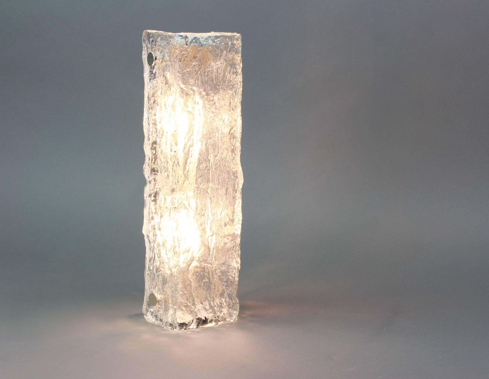1 Of 3 Large Murano Ice Glass Vanity Sconce By Kaiser, Germany, 1970s photo vinterior