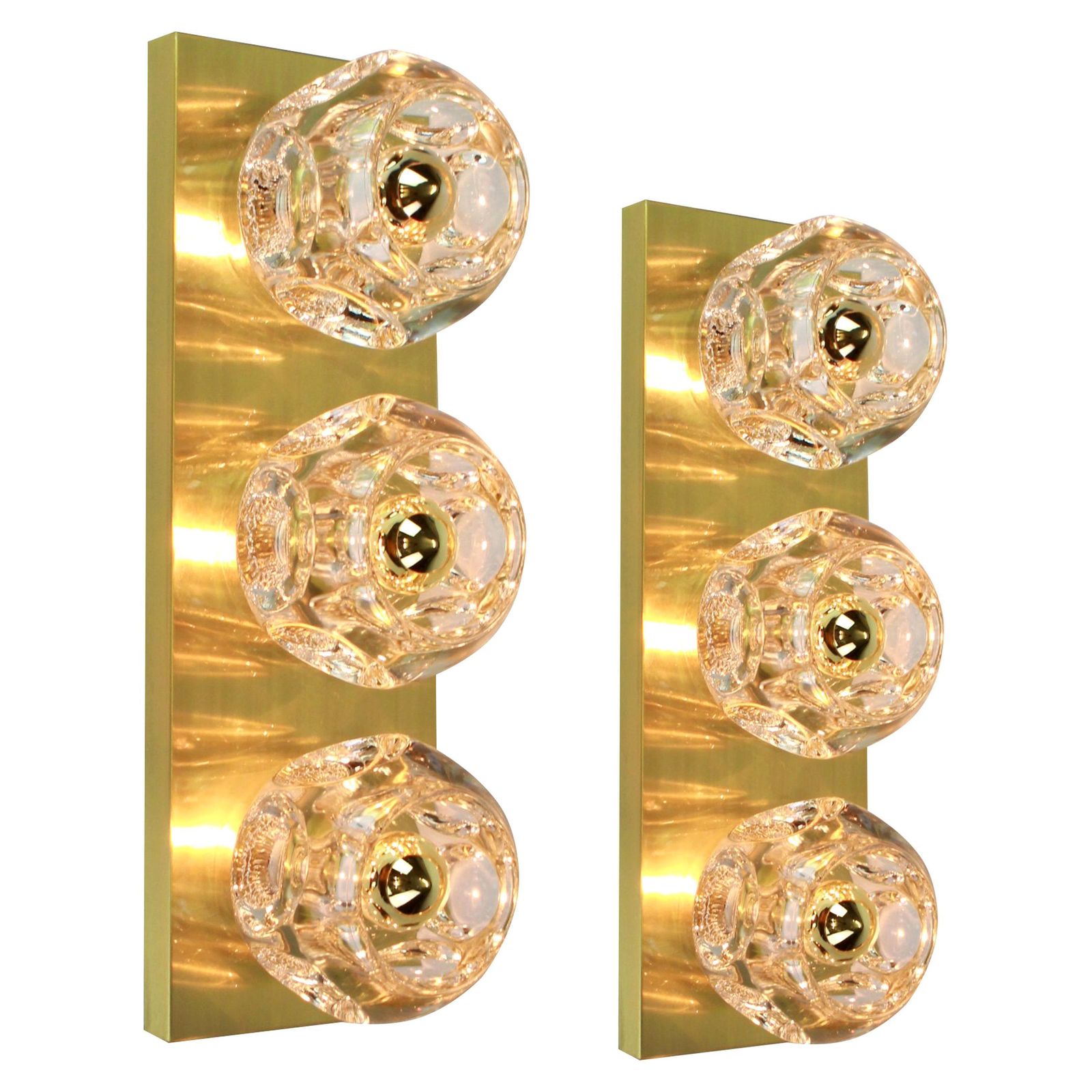 Pair Of Crystal Glass Wall Sconces Design By Sciolari For Peill & Putzler