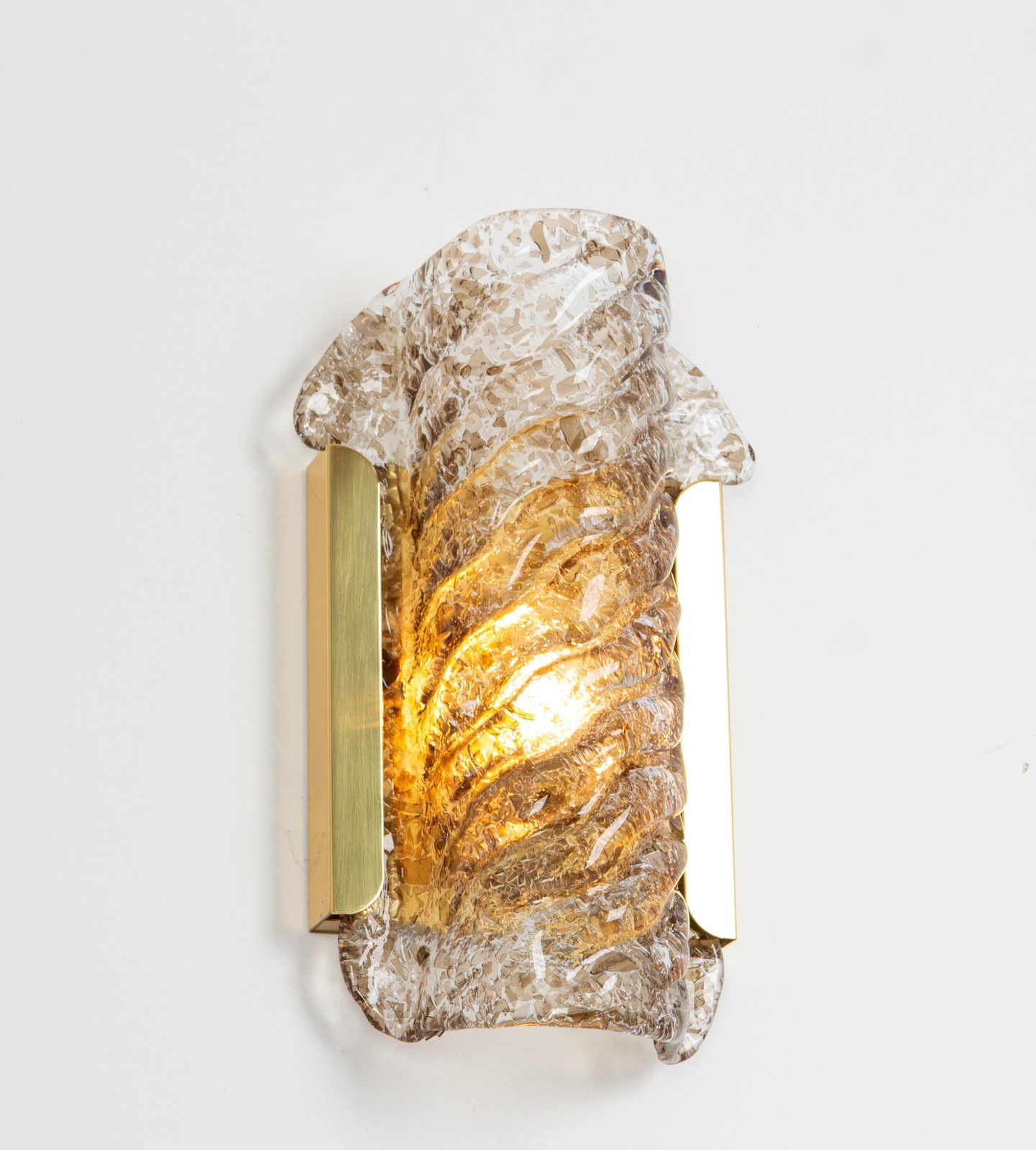 1 Of 4 Pairs Of Dark Toned Murano Glass Wall Sconces By Kaiser, Germany, 1970s photo buy