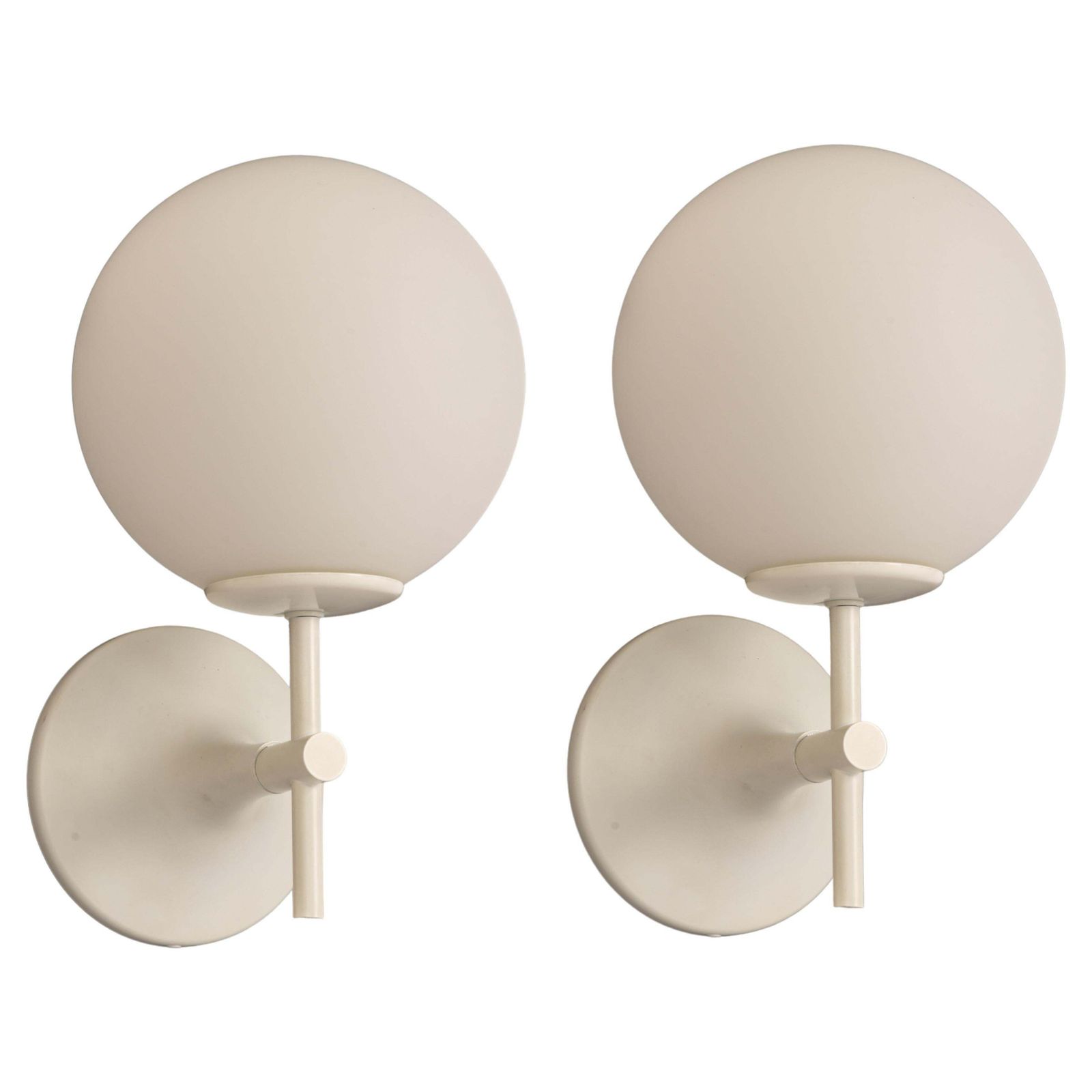 1 Of 3 Pairs Of Sconces Opal Glass Wall Lights, Temde, Switzerland, 1960s photo 1204.0