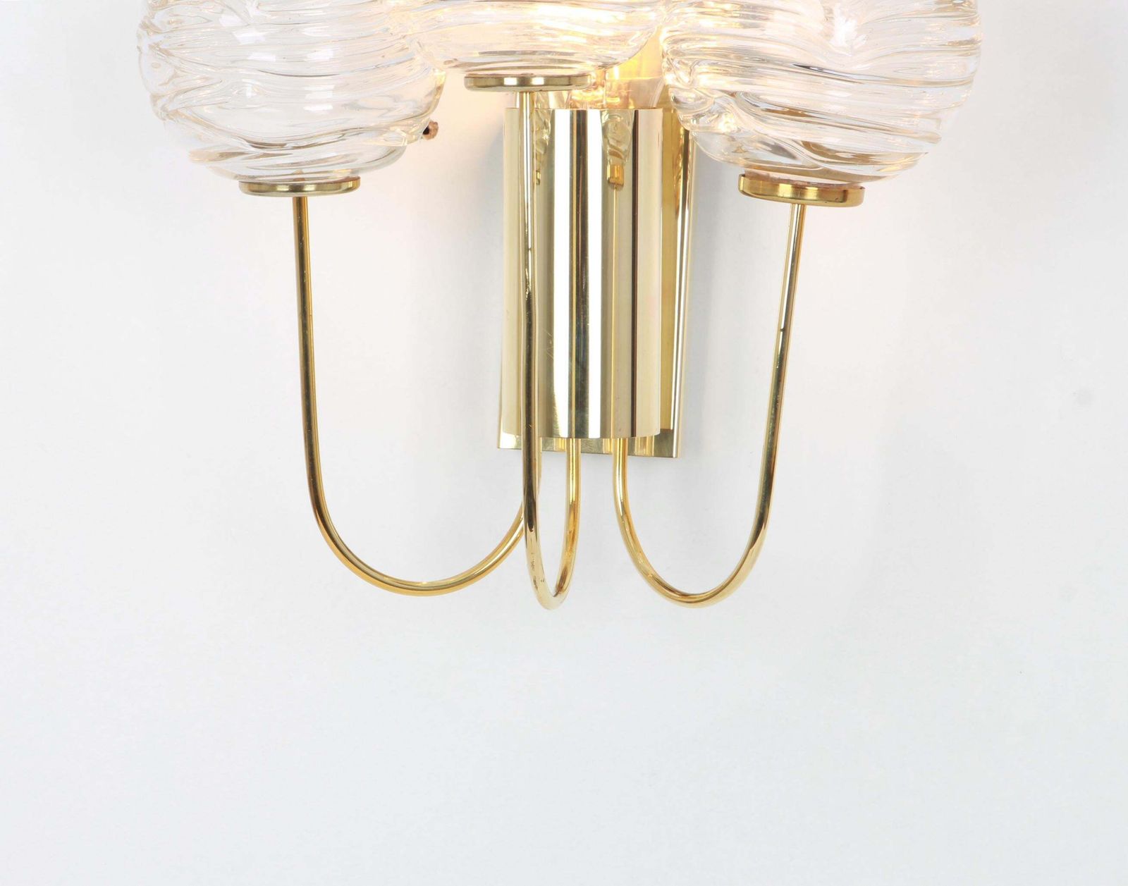 Pair Of Rare Sputnik Brass And Murano Glass Wall Sconces By Doria, Germany, 1960 photo vinterior