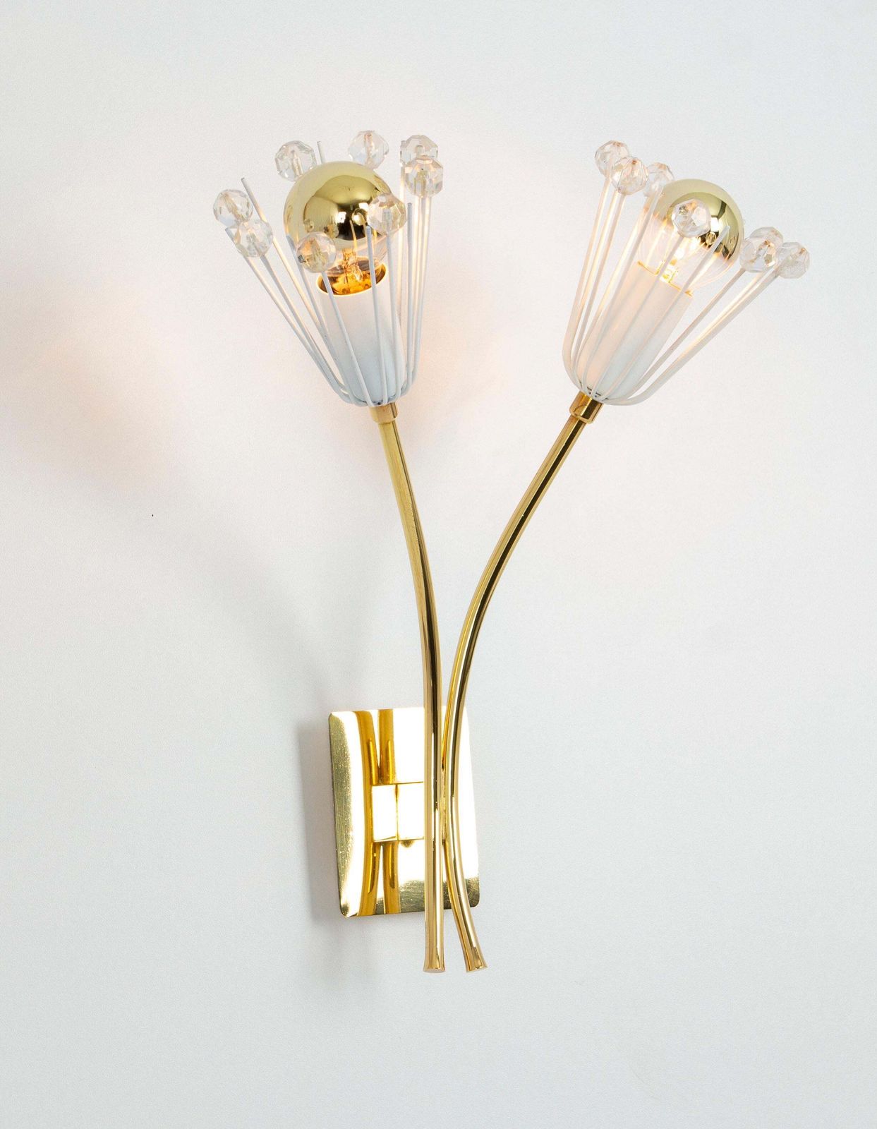 Pair Of Stunning Brass And Glass Wall Sconces Designed By Emil Stejnar, 1960s photo furniture