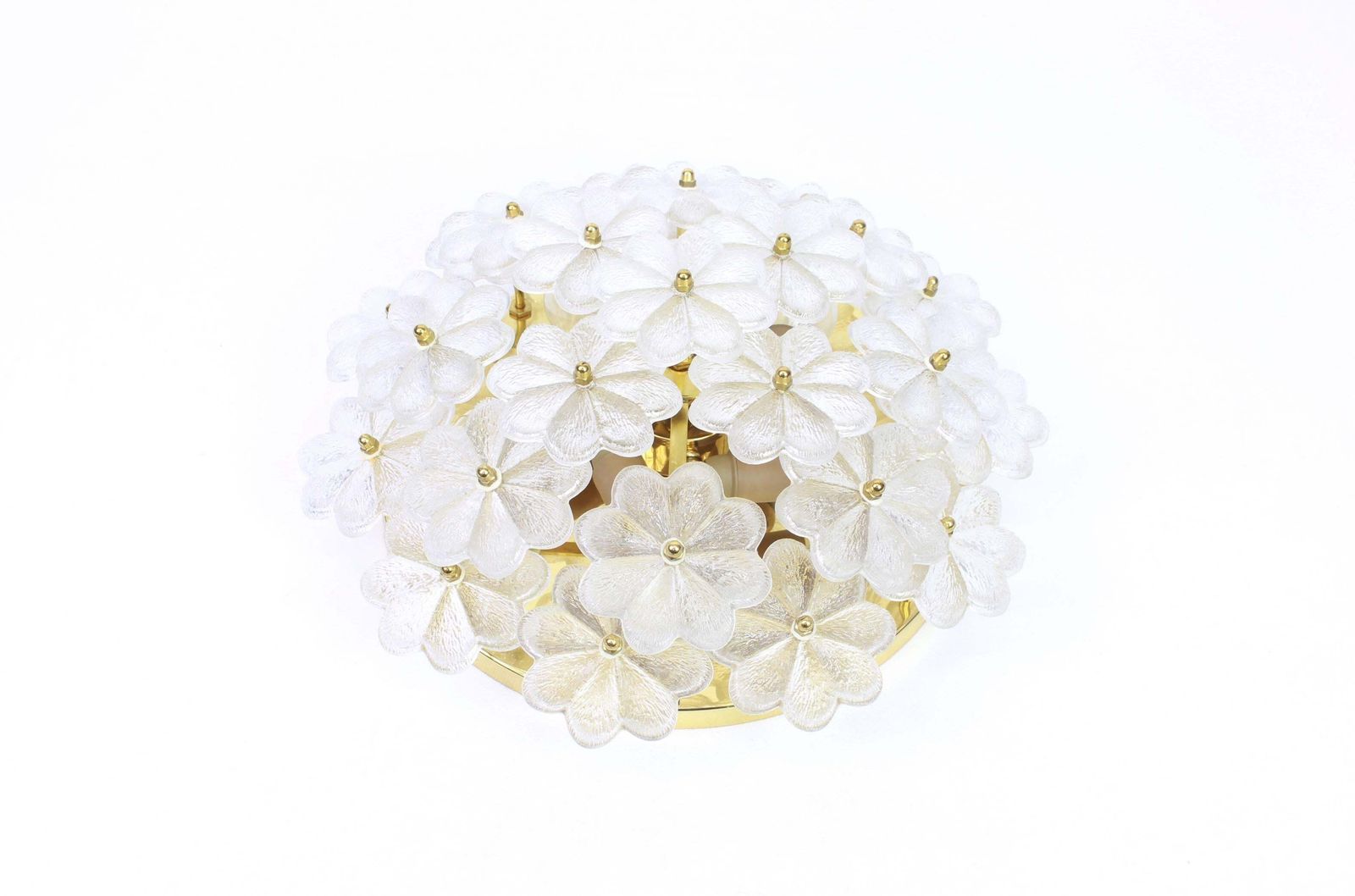1 Of 4 Stunning Murano Glass Flower Wall Light By Ernst Palme, Germany, 1970s photo Lighting