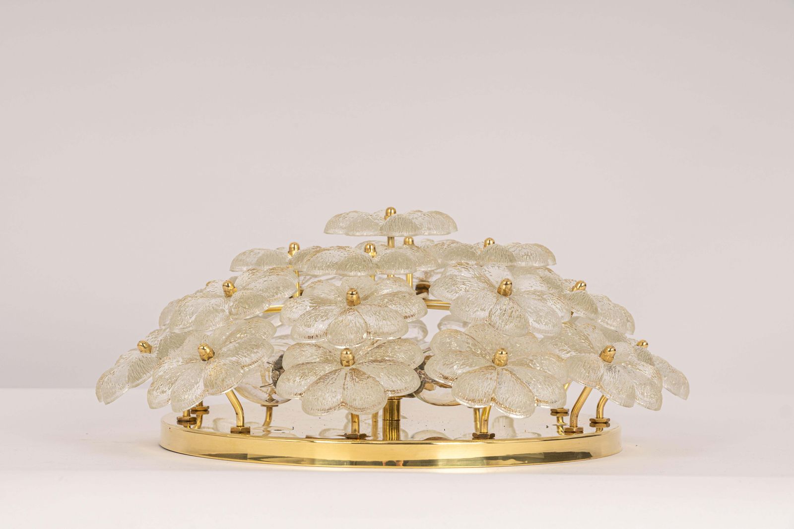 1 Of 4 Stunning Murano Glass Flower Ceiling Light By Ernst Palme, Germany, 1970s photo vinterior