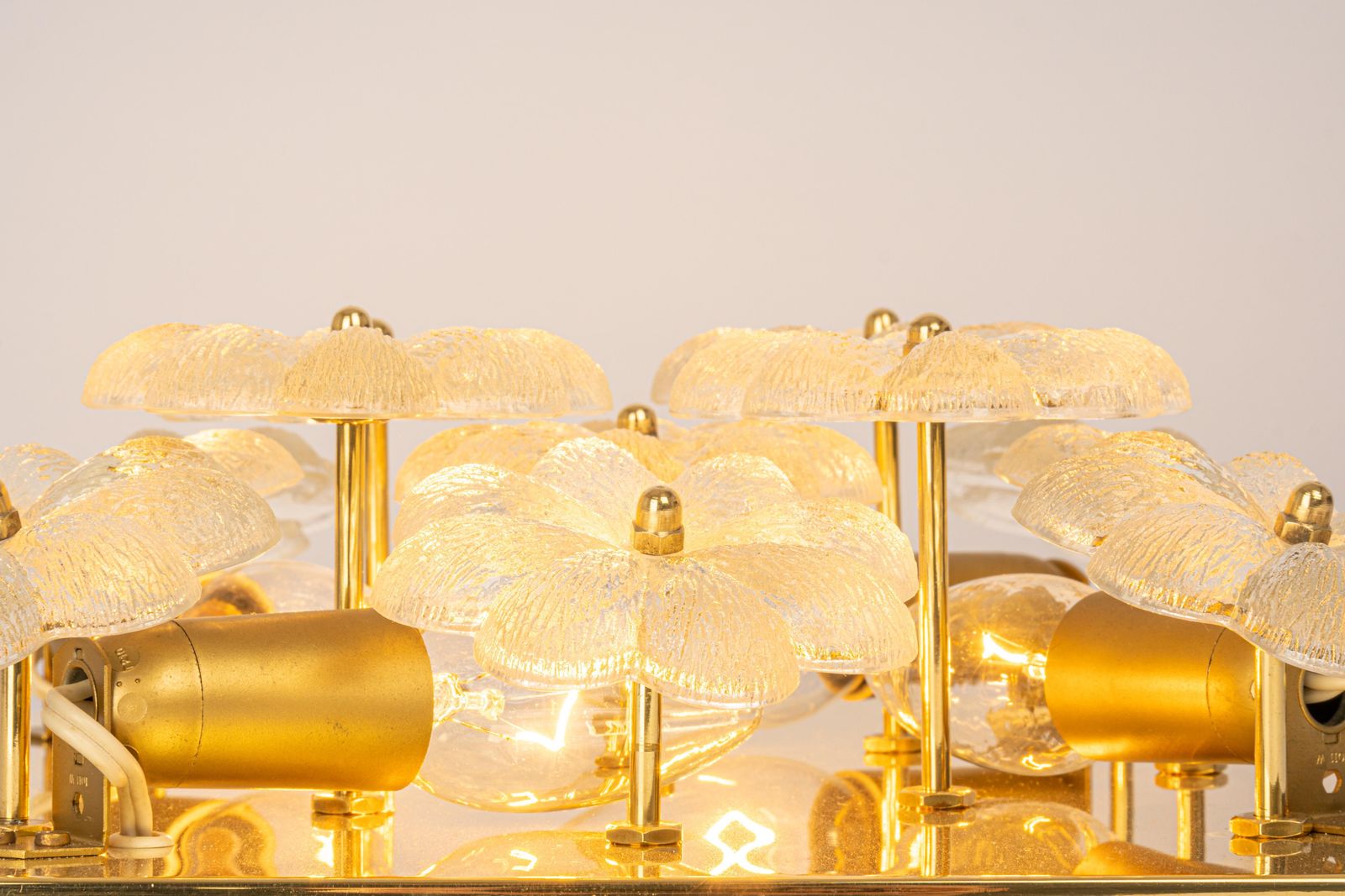 Lighting 1 Of 2 Stunning Petite Glass Flower Wall /Flush Mount Light E. Palme, Germany photo