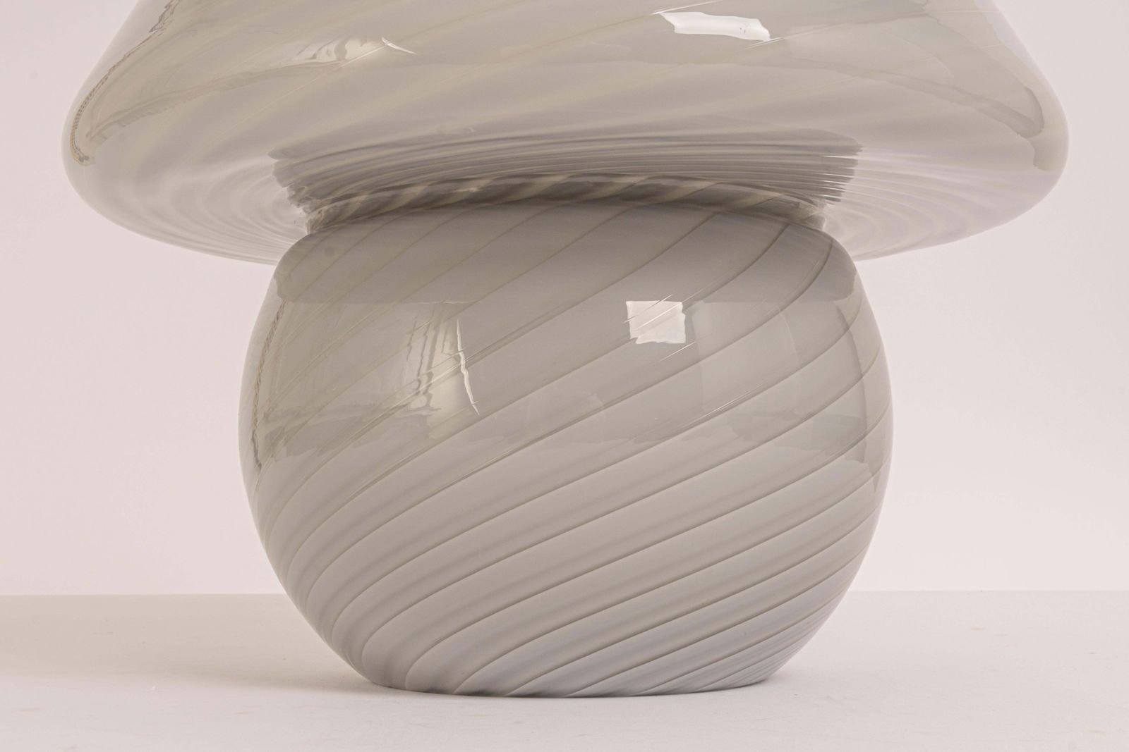 Wonderful Glass Mushroom Table Lamps By Peill & Putzler, Germany, 1970s photo for sale