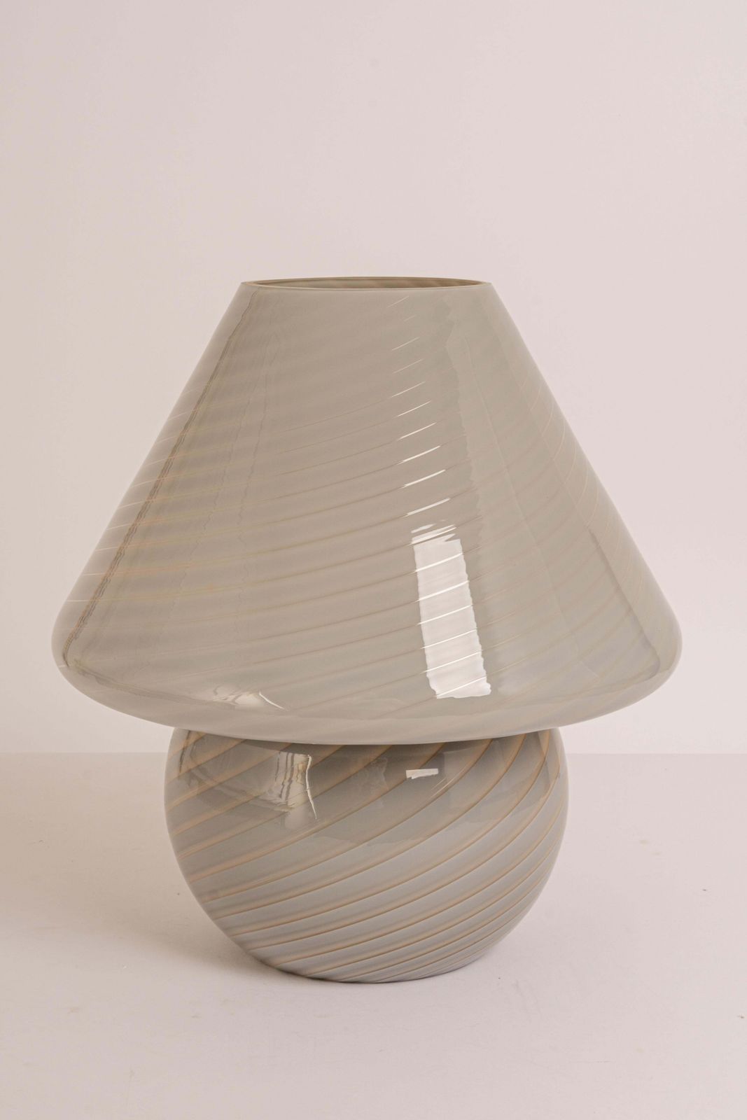 photo furniture Wonderful Glass Mushroom Table Lamps By Peill & Putzler, Germany, 1970s