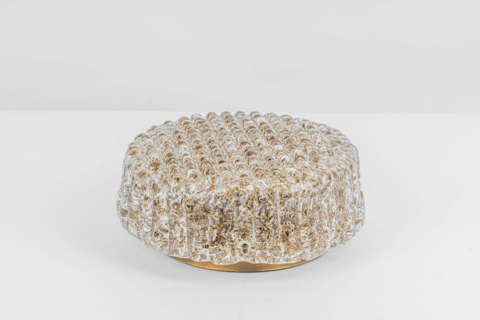 photo for sale 1 'Of 2' Petite Murano Amber Flushmount Wall Light By Hillebrand, Germany, 1970s