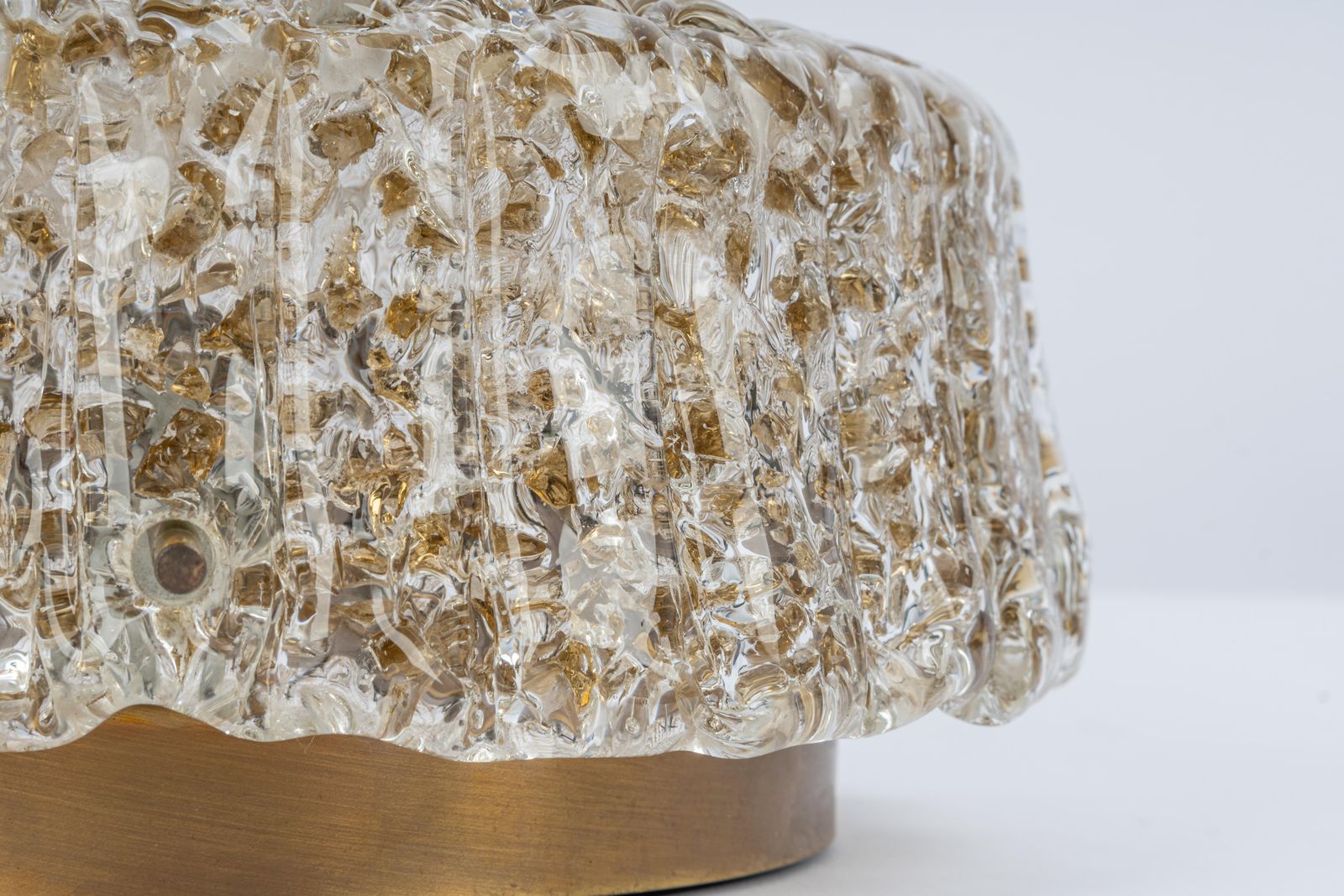 photo buy 1 'Of 2' Petite Murano Amber Flushmount Wall Light By Hillebrand, Germany, 1970s