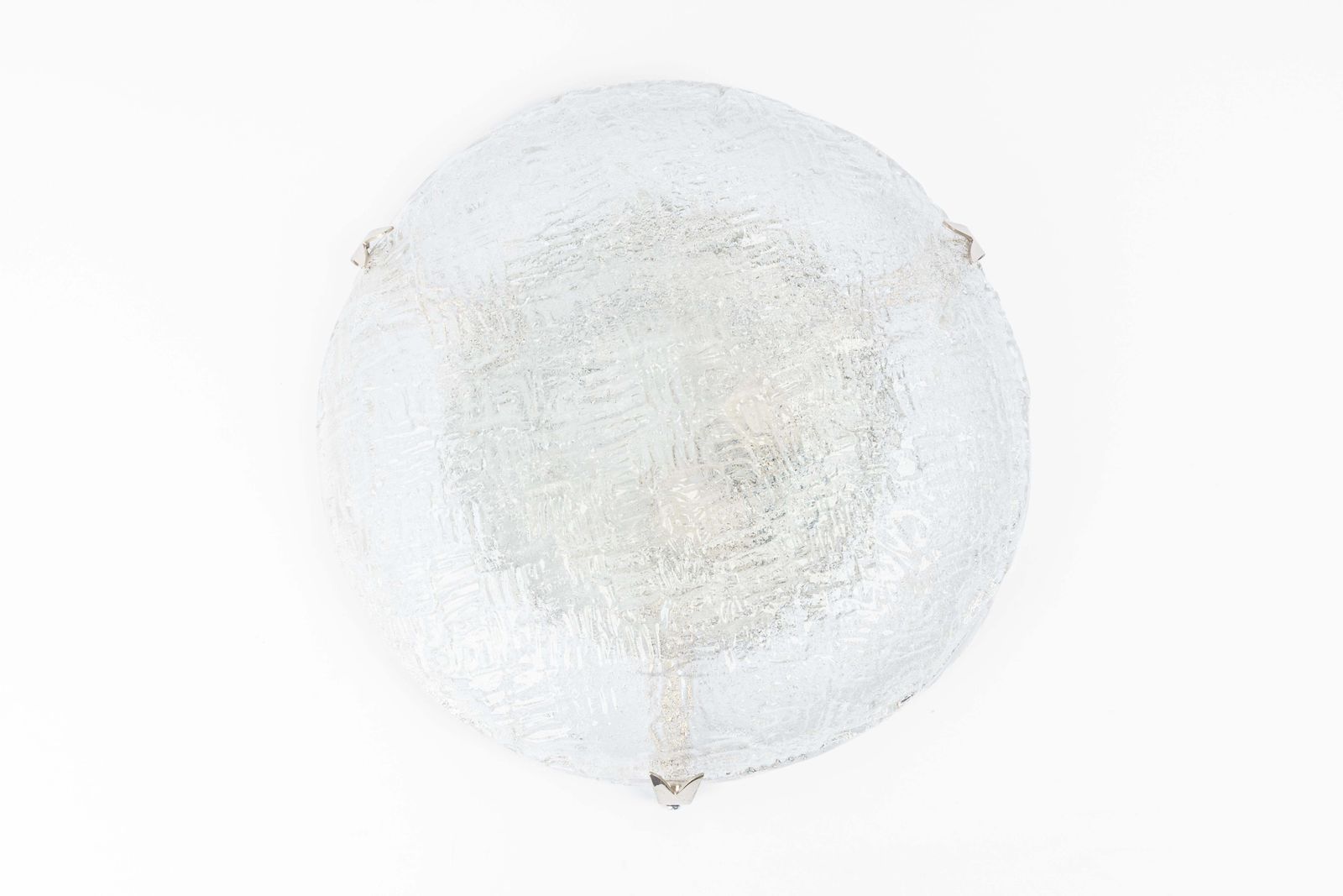 1 Of 2 Mid Century Flushmount Murano By Hillebrand, Germany, 1970s photo for sale