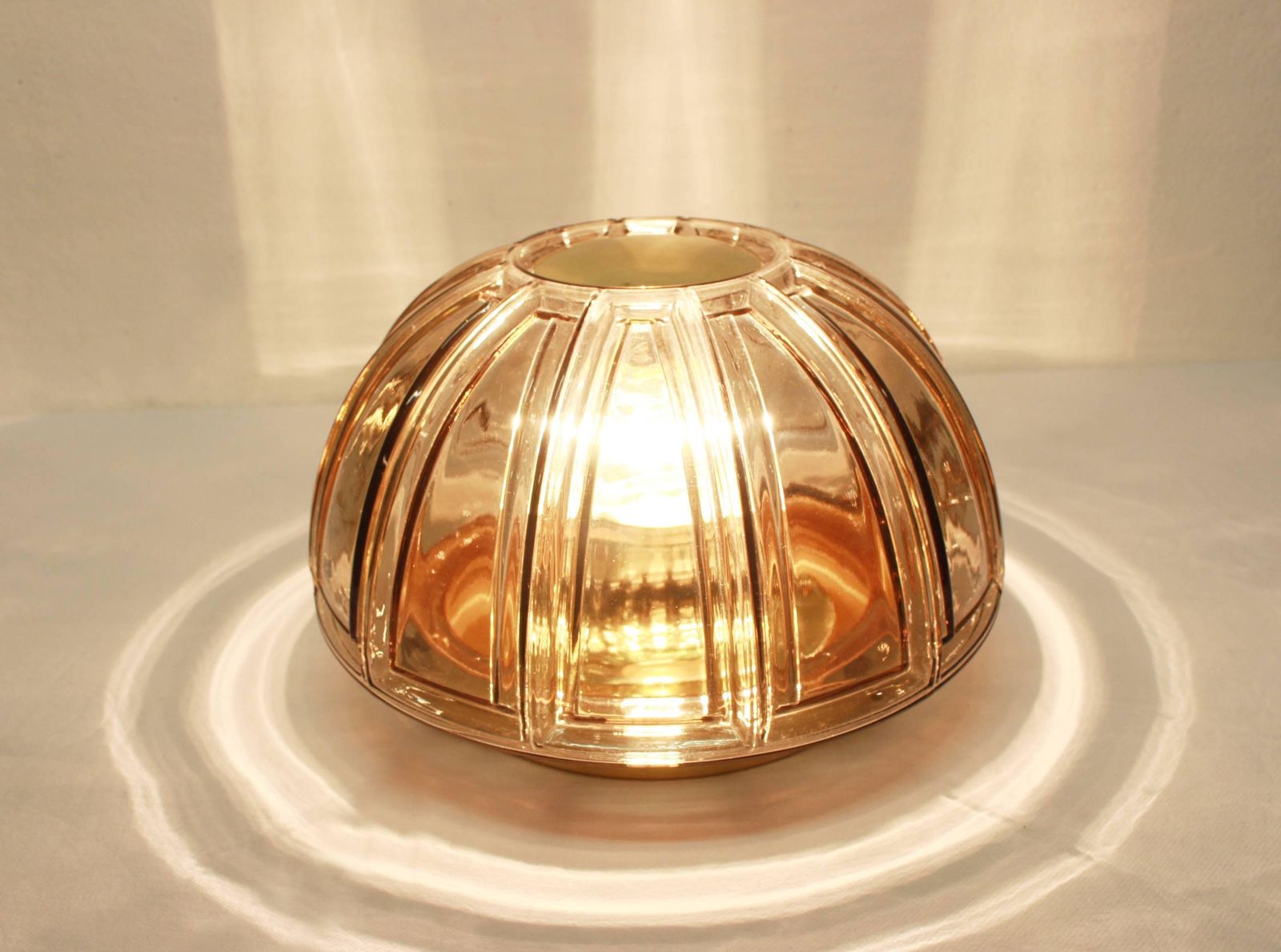 Pair Of Brass And Amber Glass Sconces Or Flush Mount By Limburg, Germany, 1960s photo 1461.0